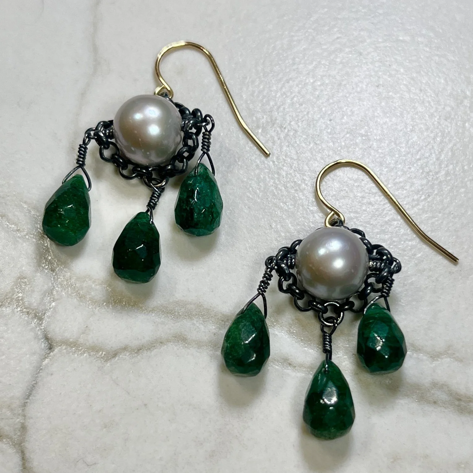 Silvana Segulja Design Pearl & Jasper Earrings