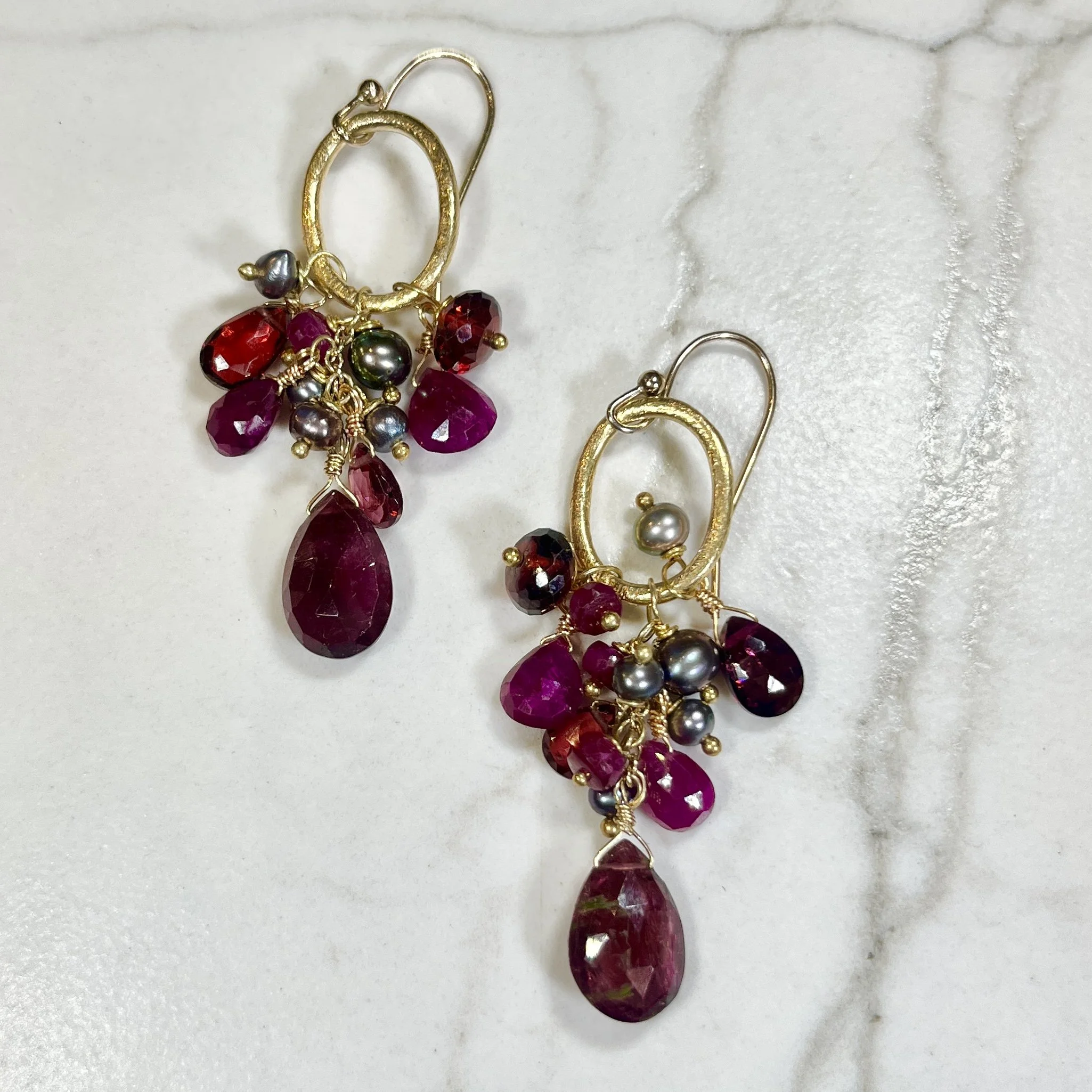 Vintage Alexis Bittar Gemstone Earrings