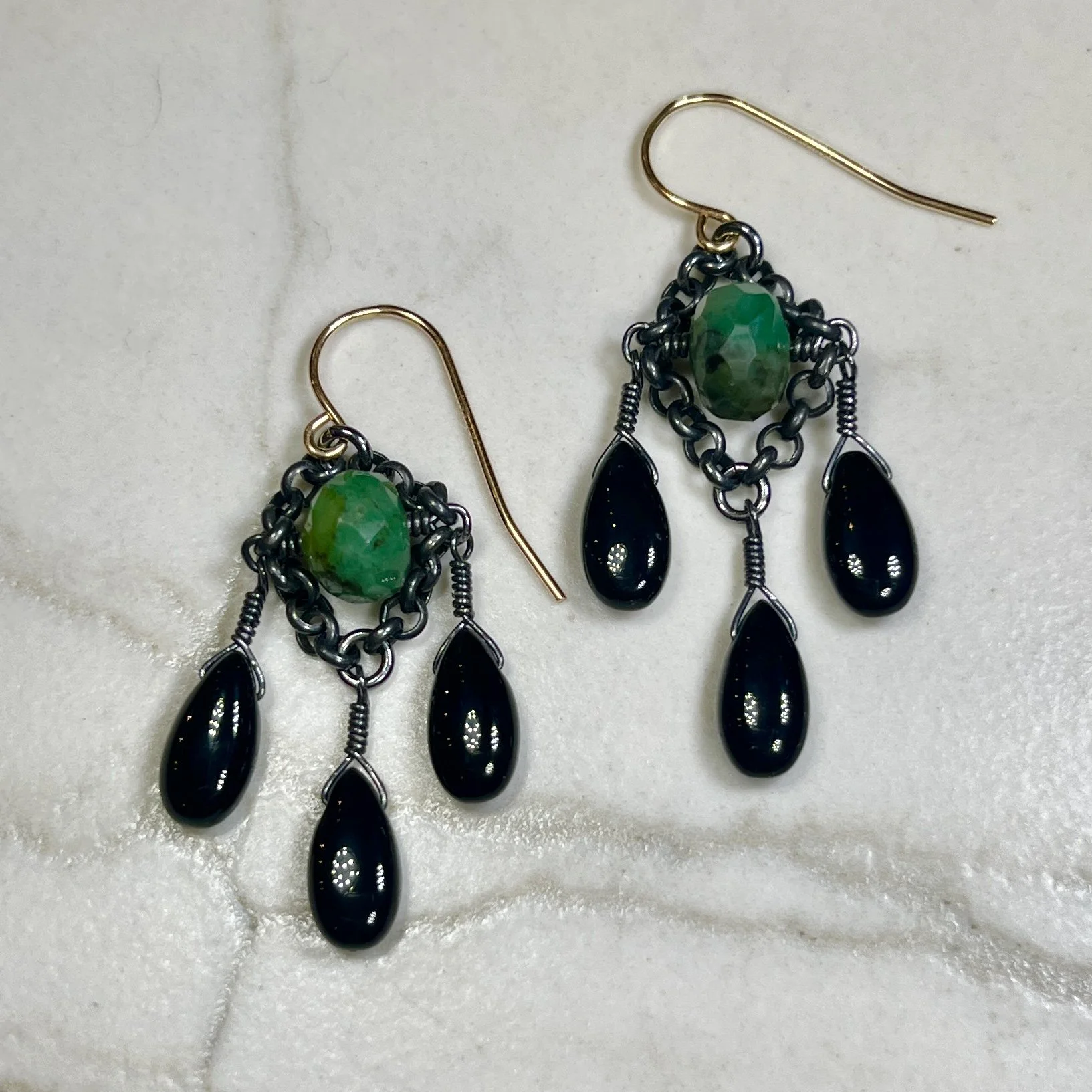 Silvana Segulja Design Emerald & Onyx Earrings