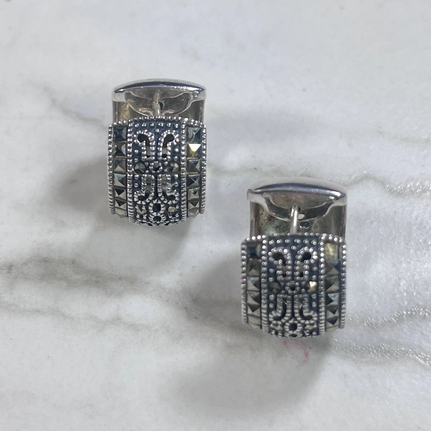 Judith Jack Marcasite Hoops