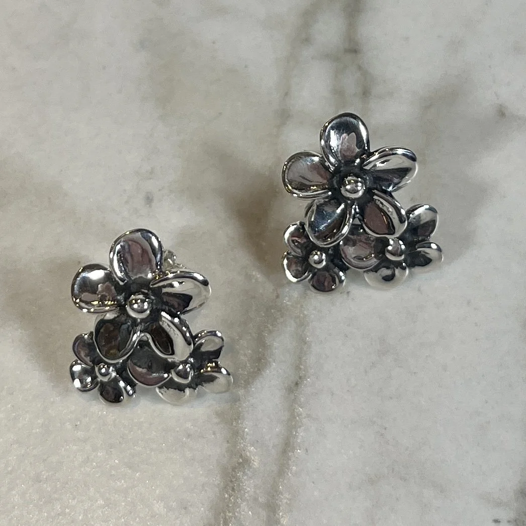 Zina Sterling Silver Flower Earrings