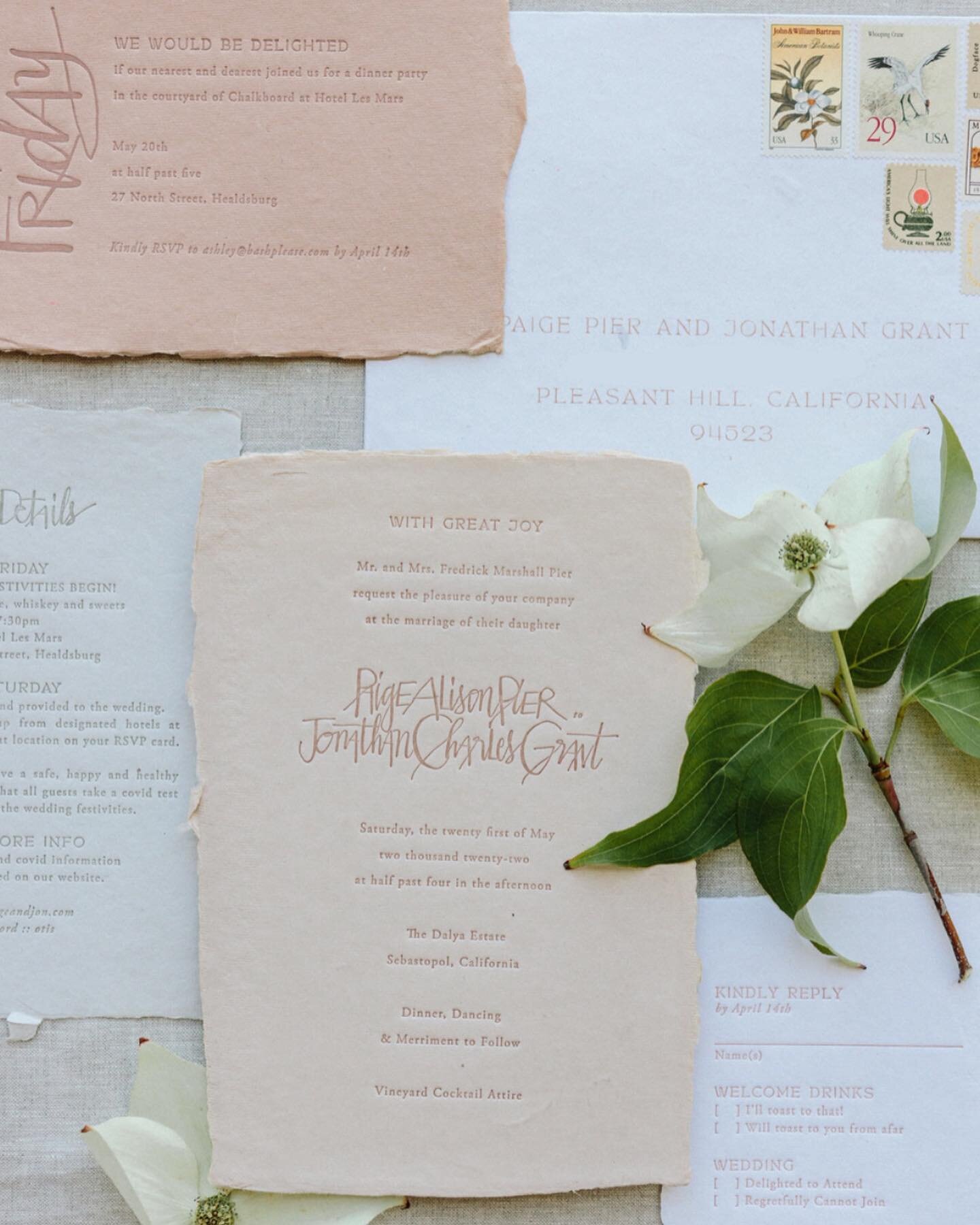 The sun is finally out to play! Dreaming of these spring garden details from P+J&rsquo;s wedding.