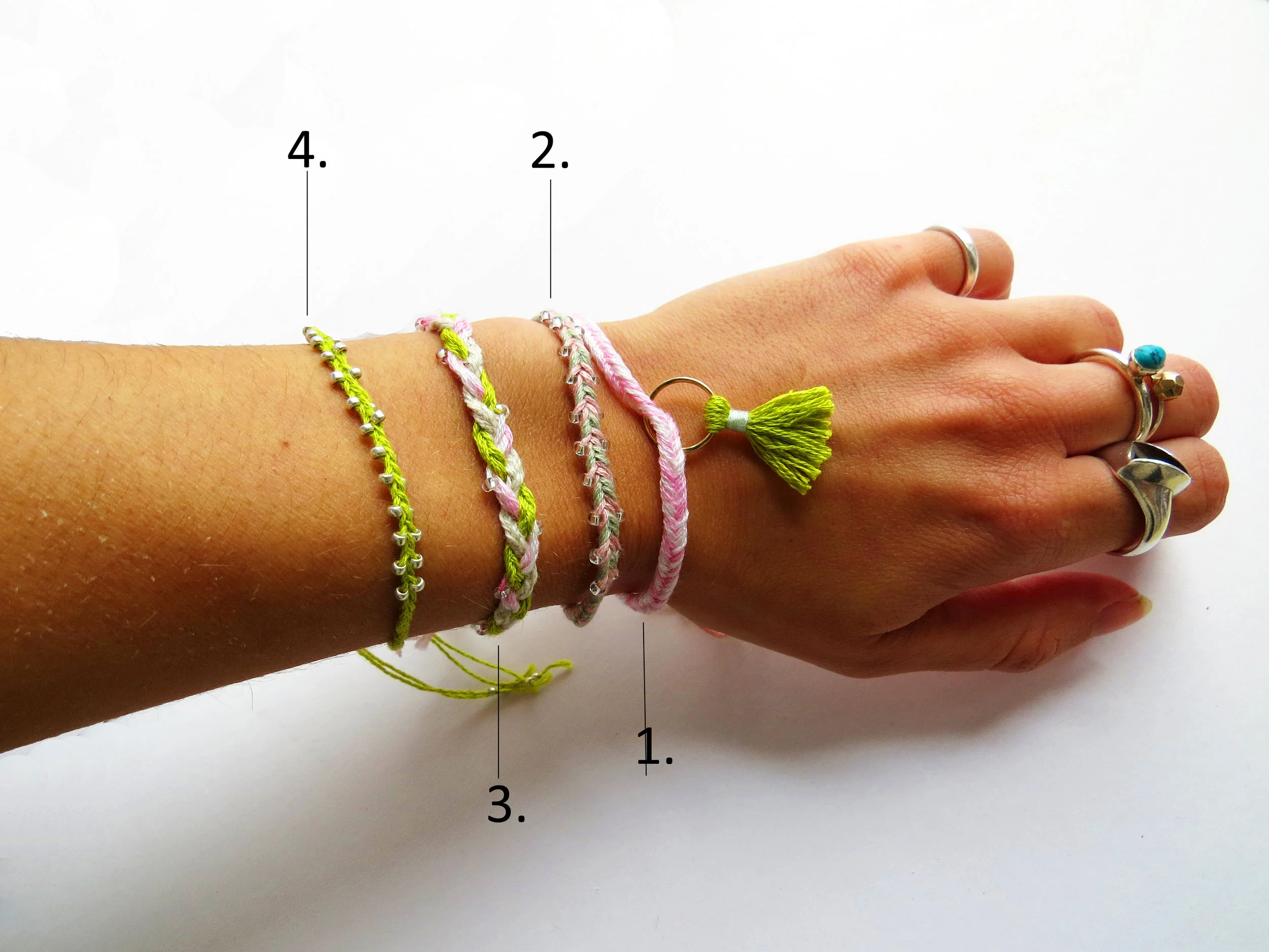 Summer Jewellery friendship Bracelet Sustainable Handmade Tassel