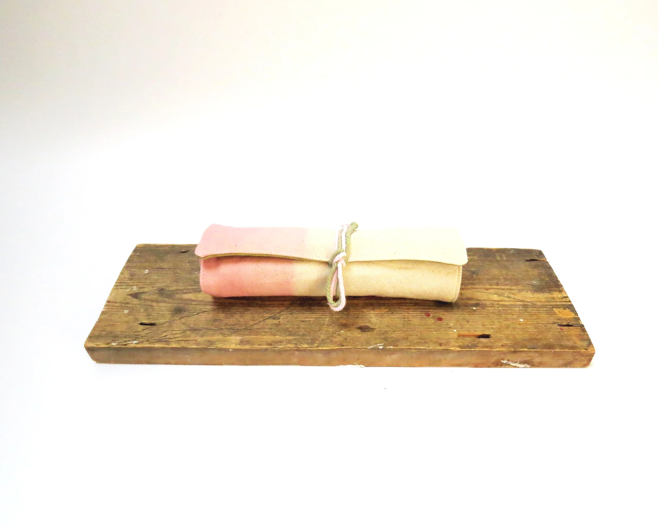 Sustainable organic cotton denim surf style make up brush organising