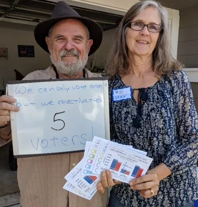 Neil canvassing near Sacramento.