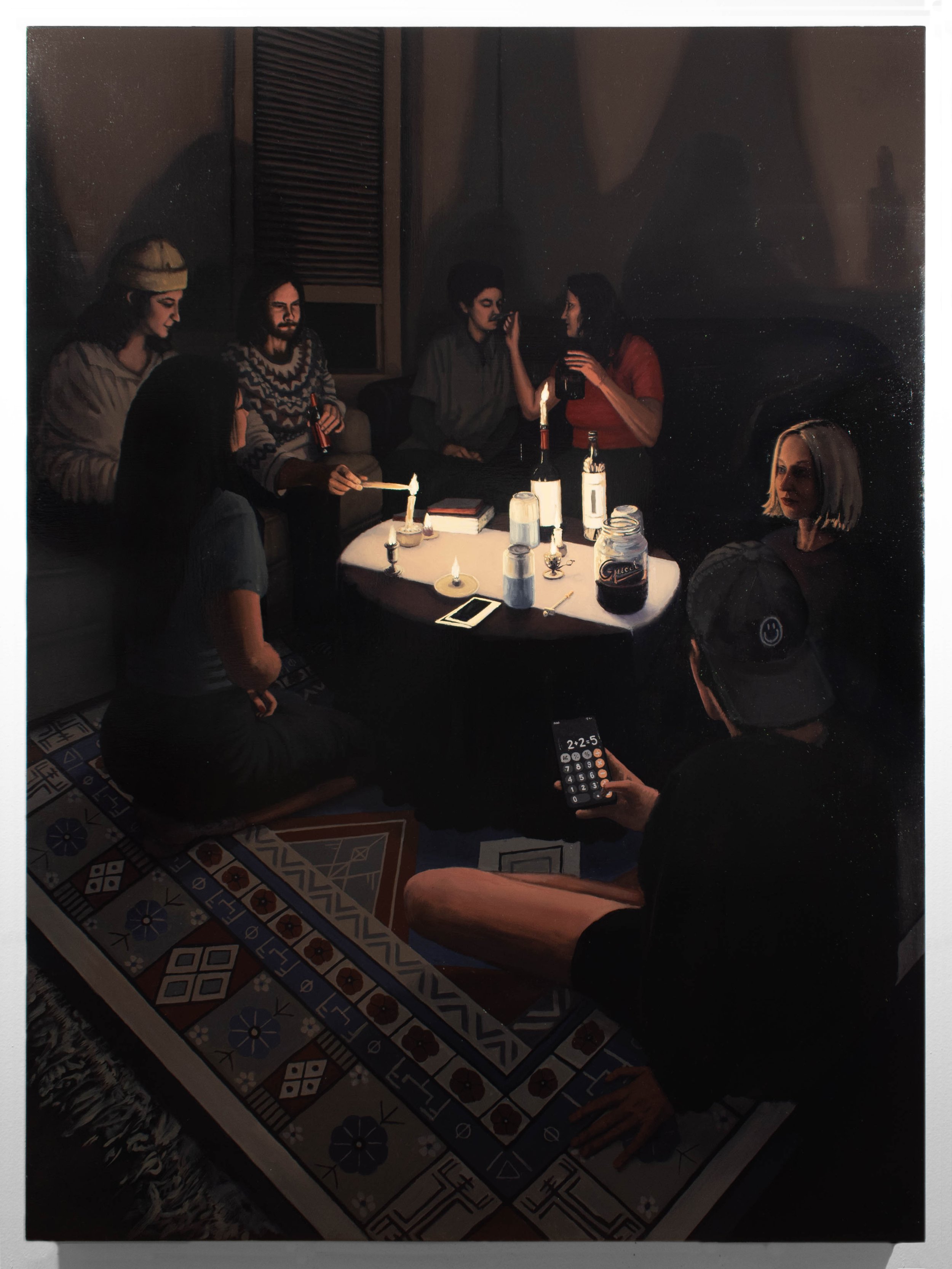  a junkie lecturing at the seance - 36” x 48” - Oil on Cradled Panel - 2022-23 