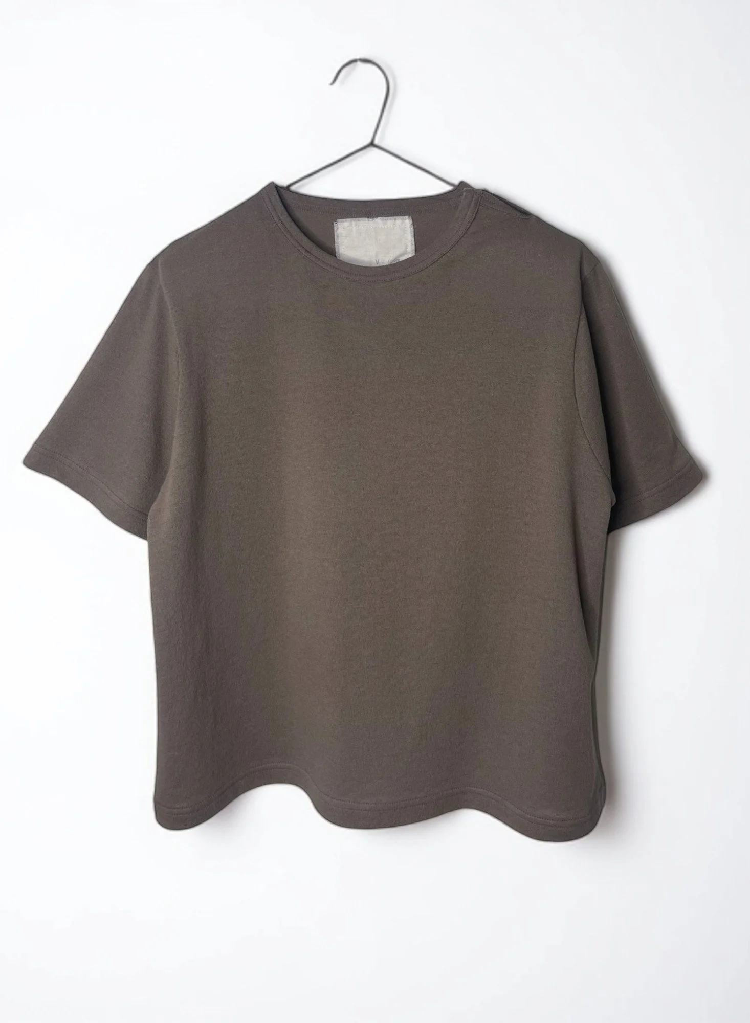 COTTON CRAPE, SIDE SLIT NECK MUSLE SS TOP, 851-893, cotton 100%, SAND KHAKI, OS
