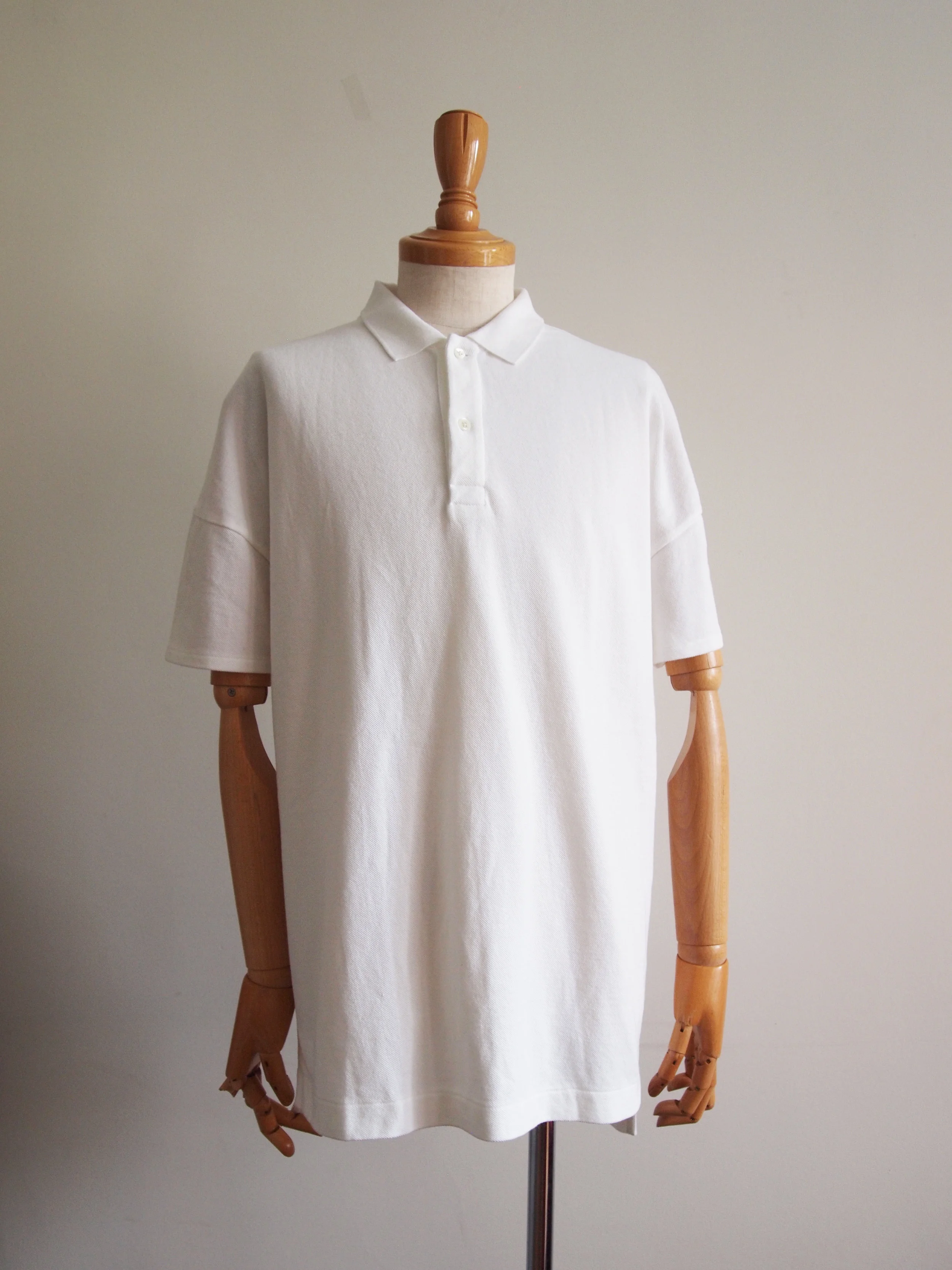  #181777 shown in WHIT   PIQUE BASIC&nbsp; SS OVERSIZE POLO    shown in WHIT  100% COTTON 