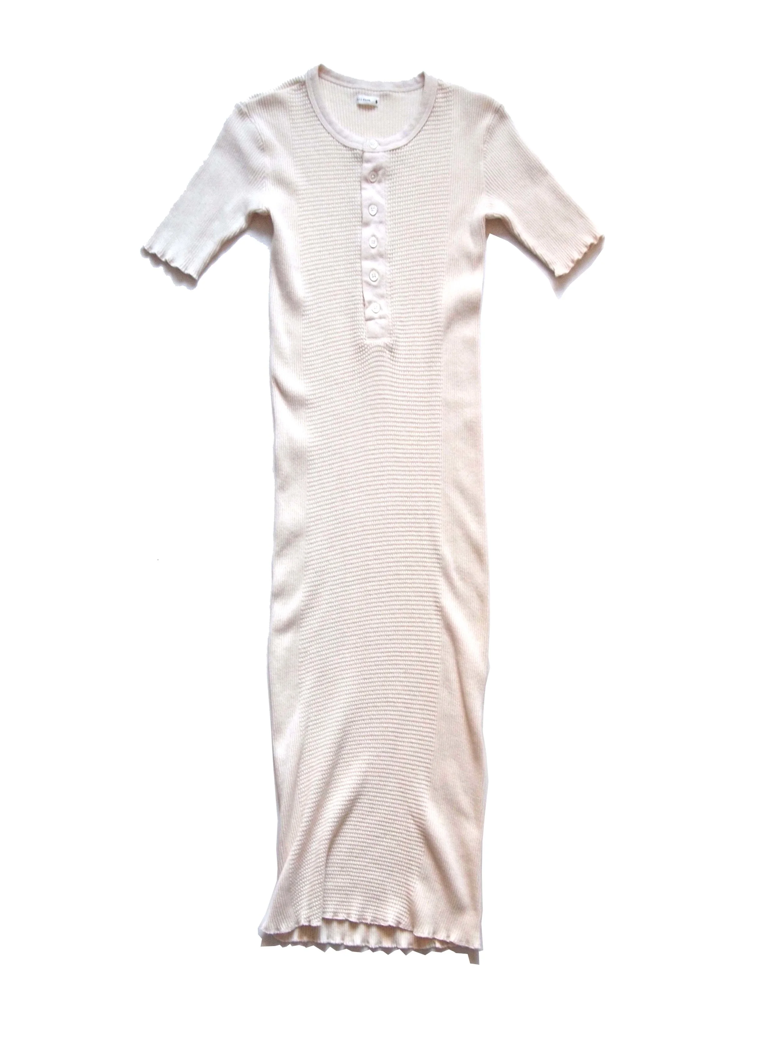 #892-694 / 1/2 sleeve henley dress / shown in natural