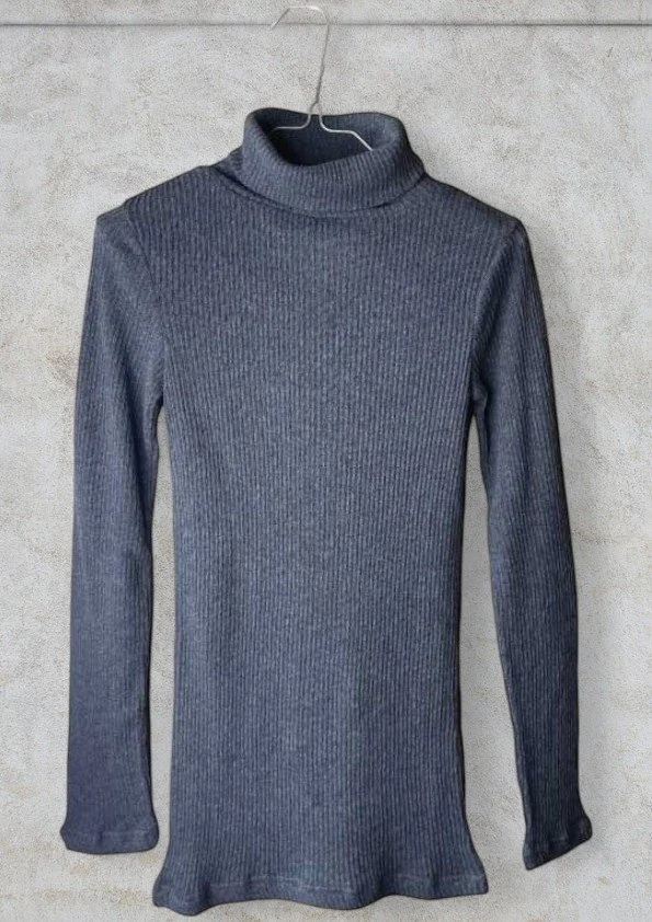 Gauze Rib, LS Turtle, cotton 100%  STYLE #  332751, ONE SIZE, charcoal