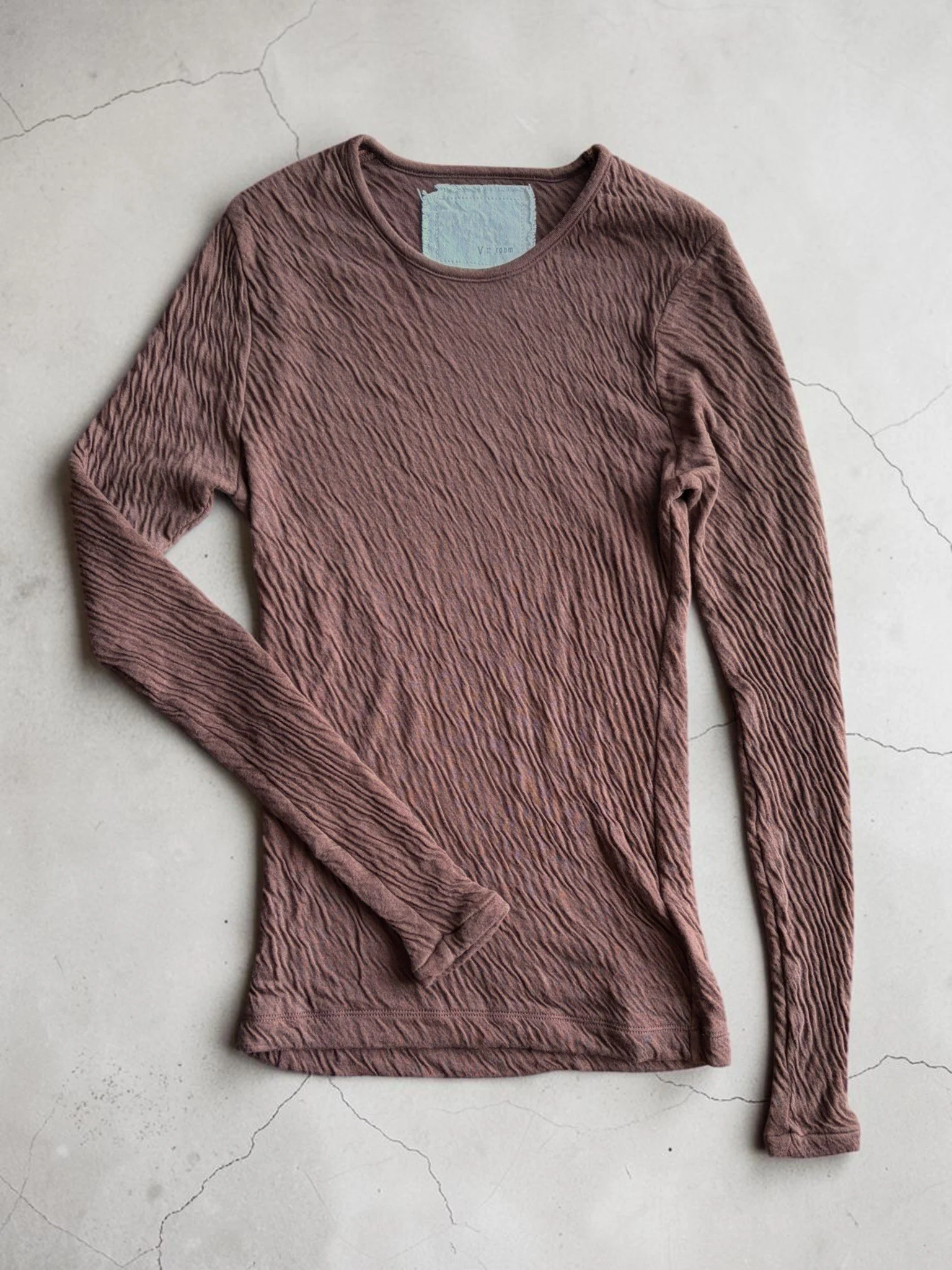 Hi-Soft Double Face, LS Crew Top, #822-807, CHOCOLATE