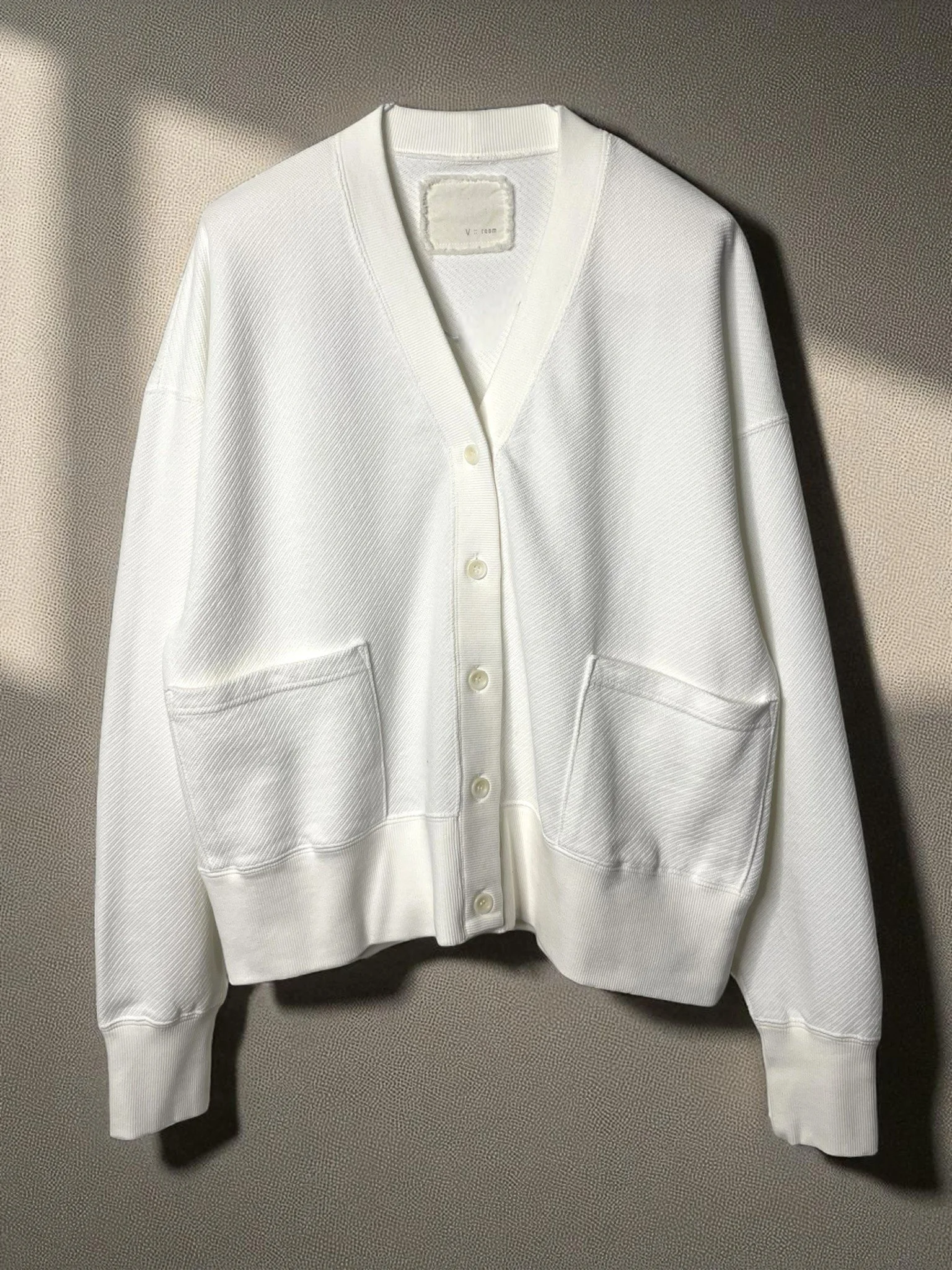 BIAS FLEECE, CARDIGAN,  861-931, COTTON100%, WHITE