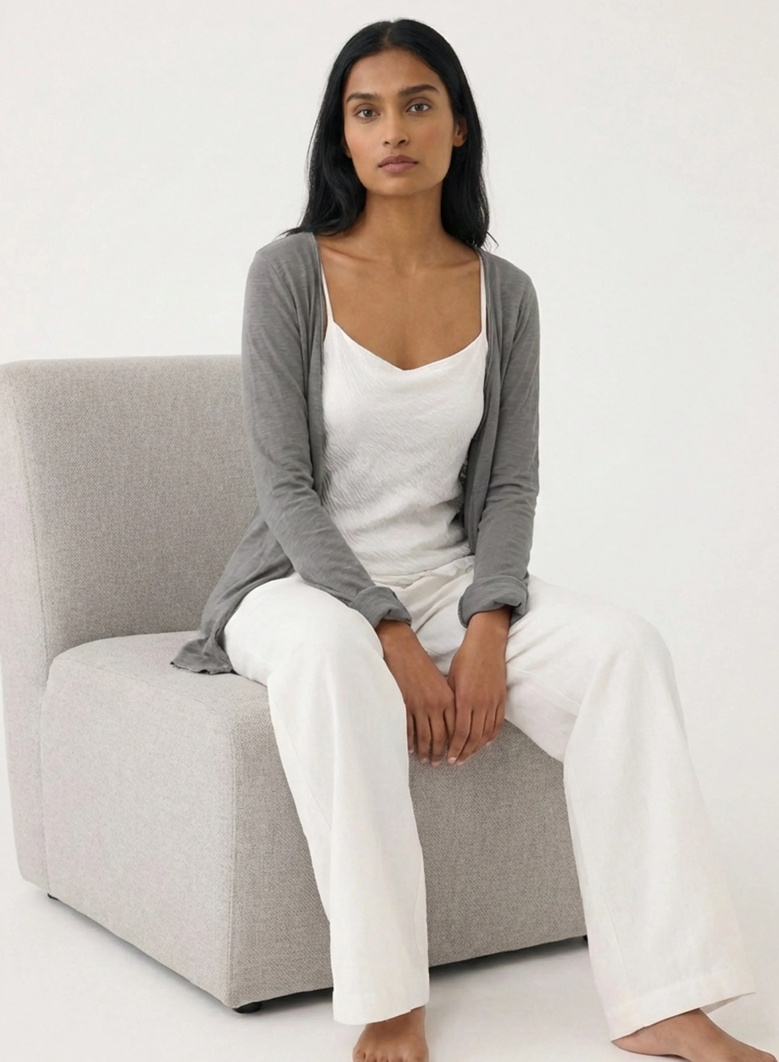 Hi-Soft Double Face, Fabric padded Camisole, #841-845, WHITE