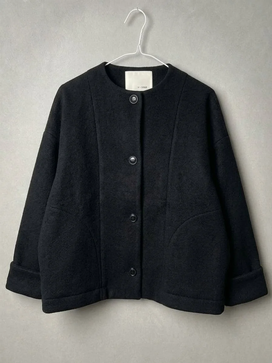 Cotton Tencel BRUSHED Fleece,85% COTTON / 15% LYOCEL, JACKET, #862-945, BLACK