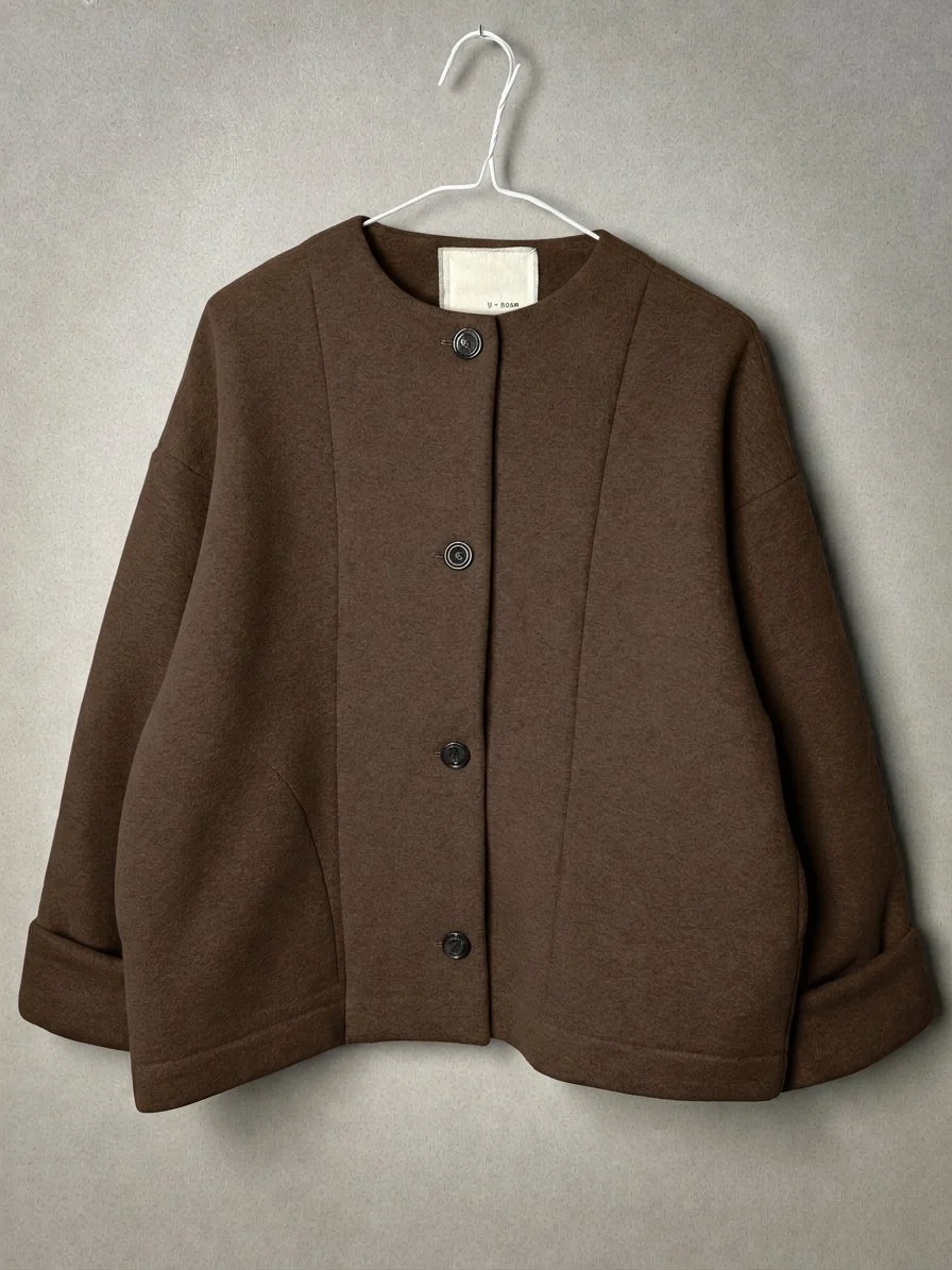 Cotton Tencel BRUSHED Fleece,85% COTTON / 15% LYOCEL, JACKET, #862-945, BROWN