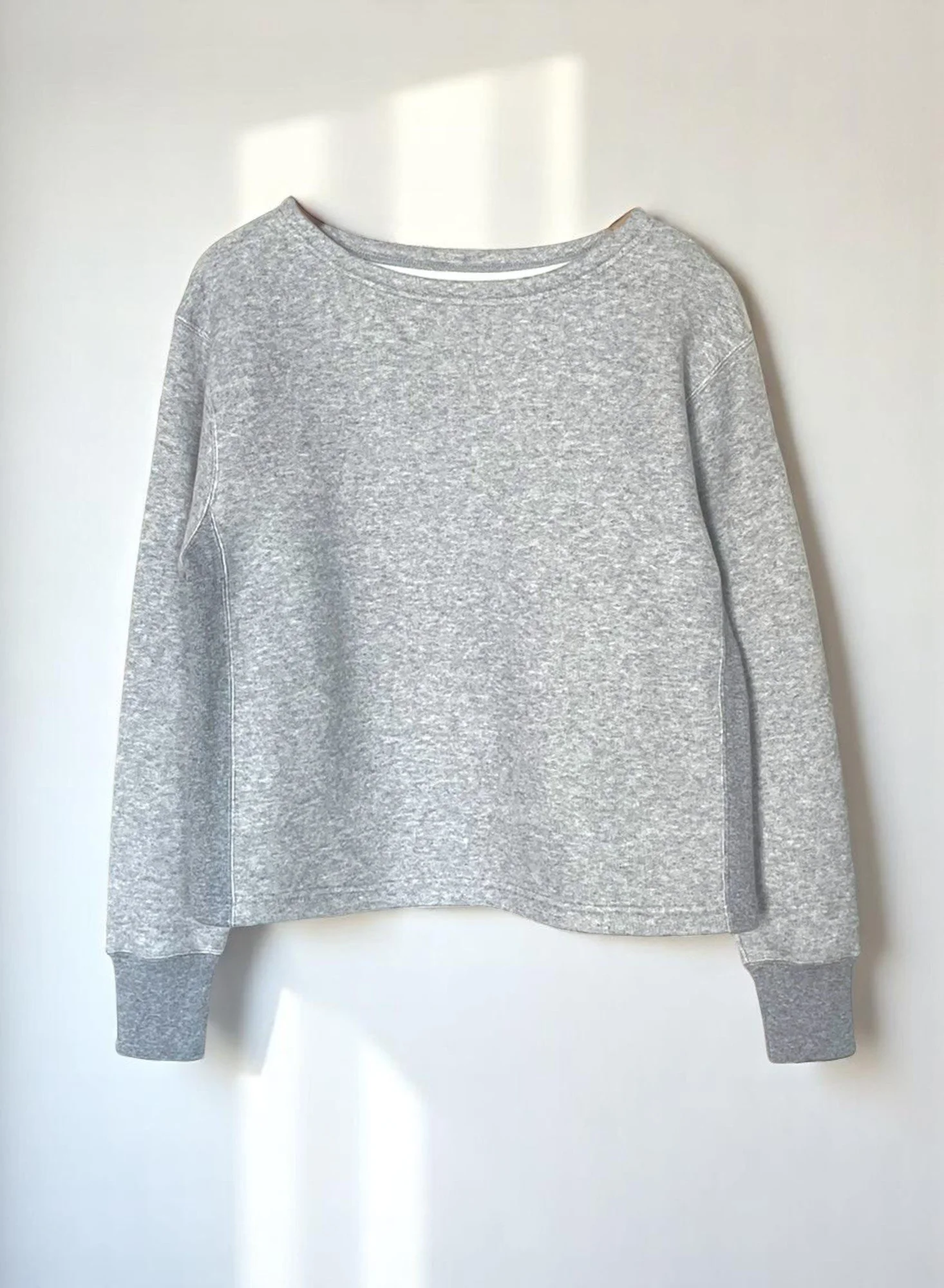 Cotton Tencel Brushed Fleece, LS Clean Boat Neck Sweatshirts, #822-805, HT GREY, ONE SIZE