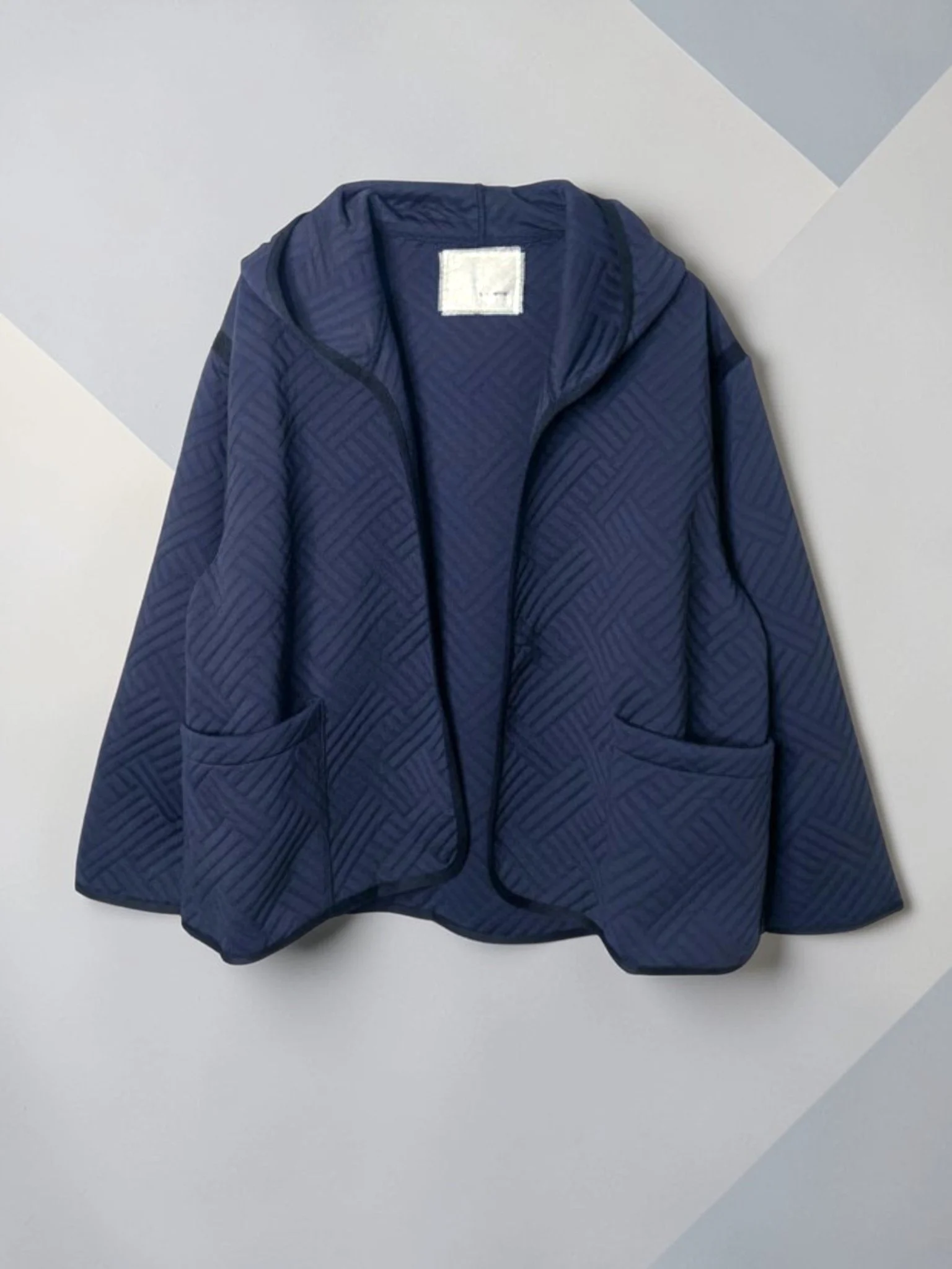 GIOMETRIC QUIT, HOODE JACKET, 352783, POLYESTER 100%, NAVY