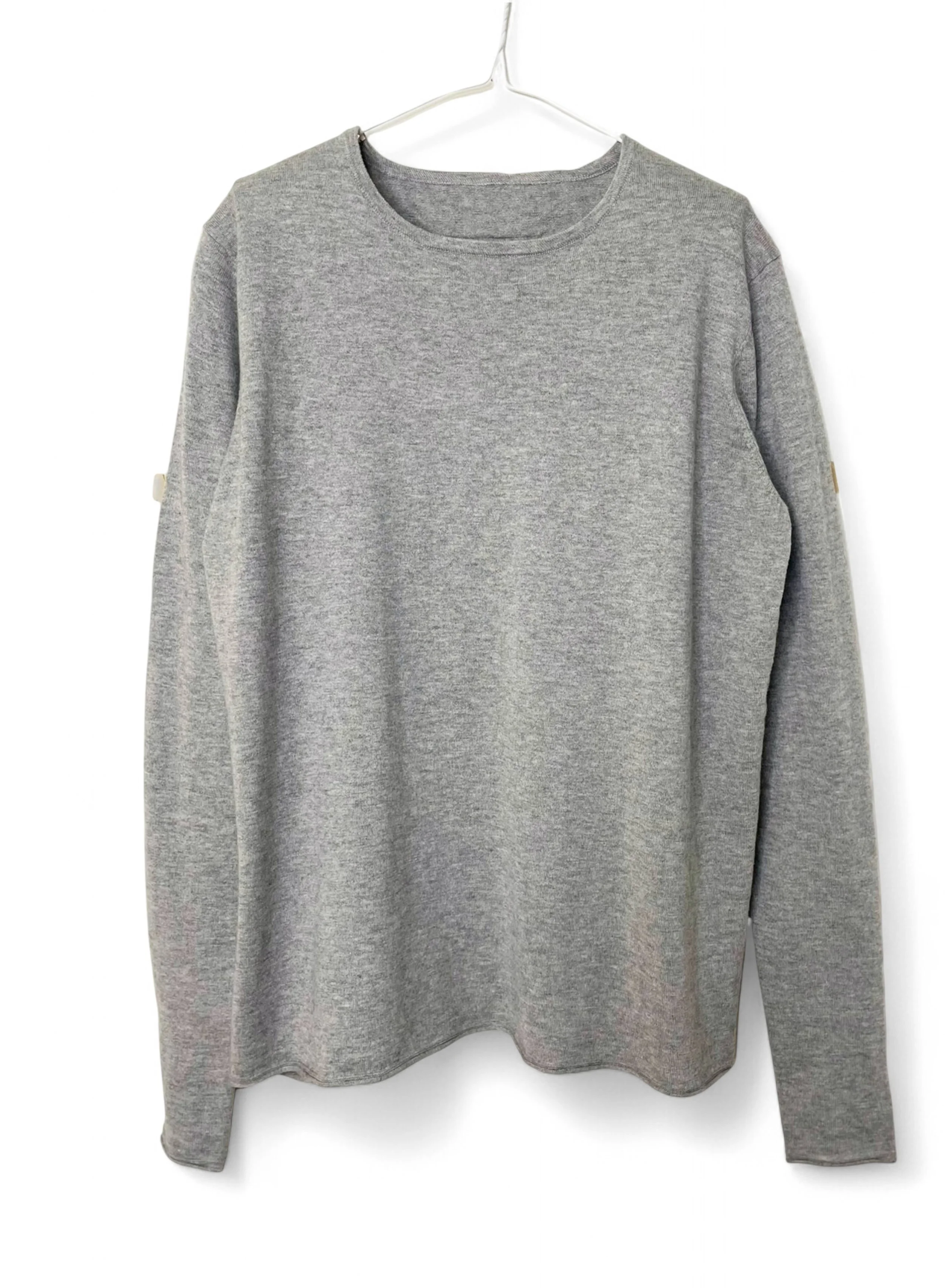 Cotton/Cashmere FINE JZ.KNIT, 95% Cotton 5% Cashmere, L/S CREW, 9511052, HT GREY