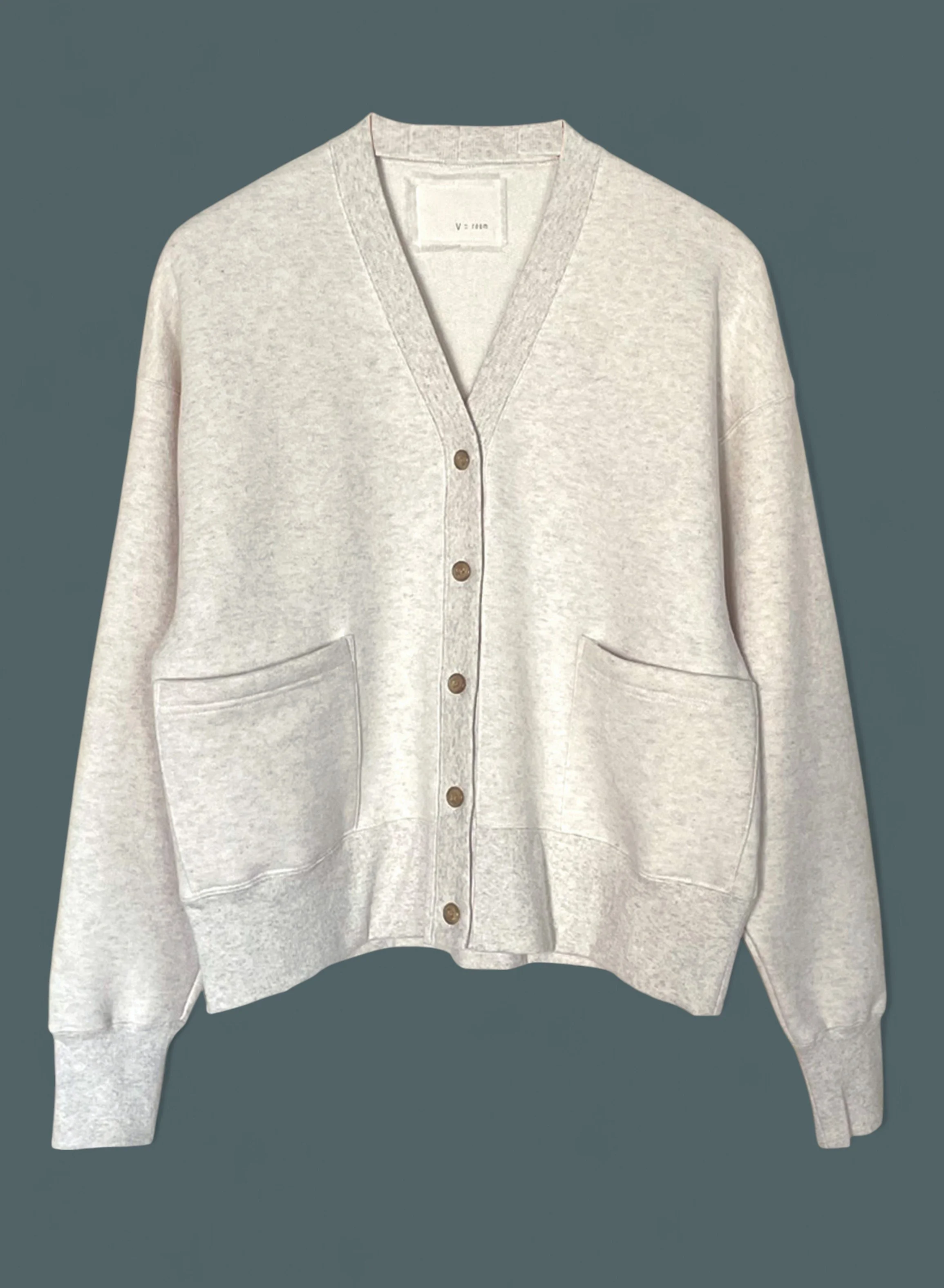 Cotton Tencel Brushed Fleece, LS Cardigan, #822-806, OATMEAL, ONE SIZE