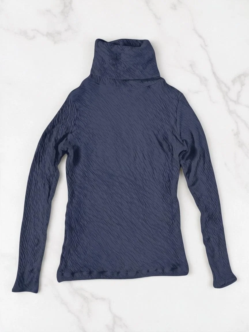 Hi-Soft Double Face, LS Turtle Top, #822-808, DARK NAVY