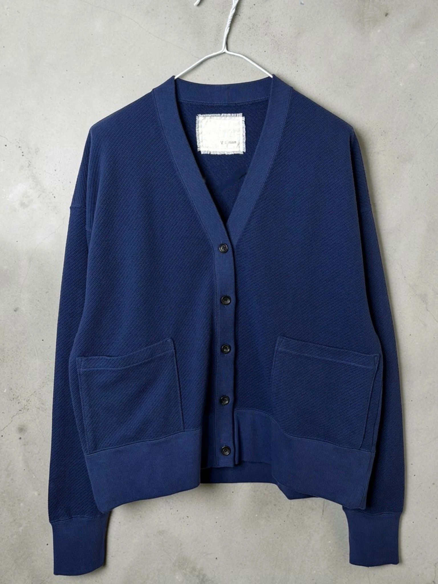 BIAS FLEECE, CARDIGAN,  861-931, COTTON100%, NAVY