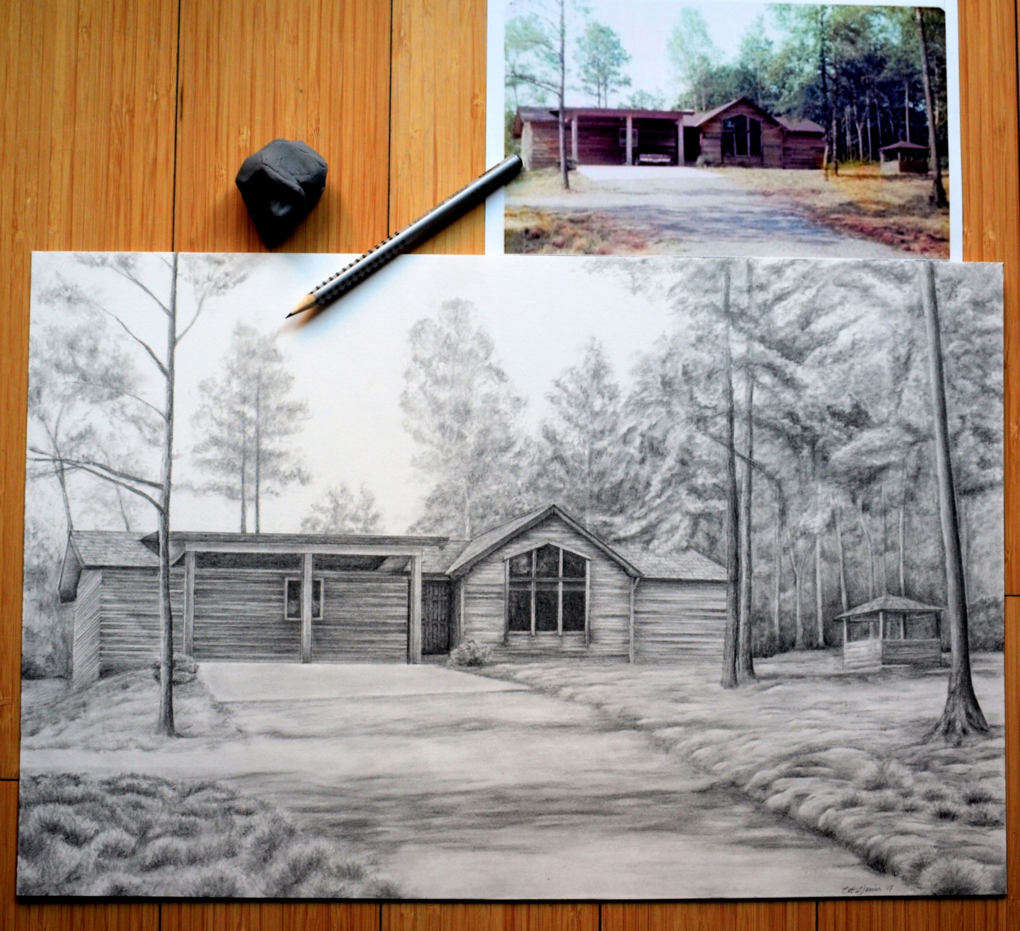Pencil Portrait Favorite Places Sample 2