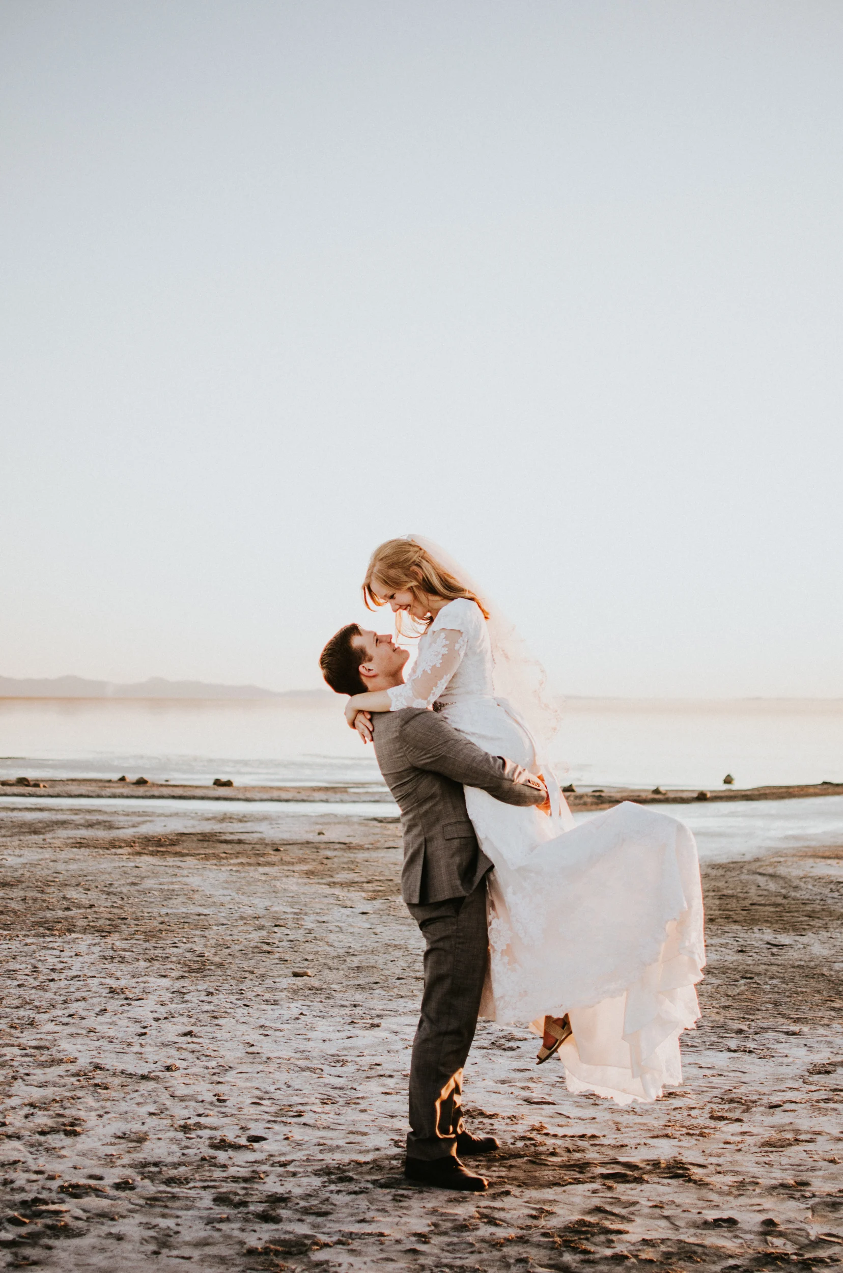 Antelope Island Salt Lake Bridal | Utah Elopement and Wedding Photographer | Simply Amor Photography