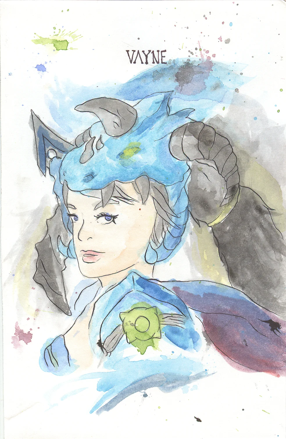 Vayne from League of Legends watercolour fanart