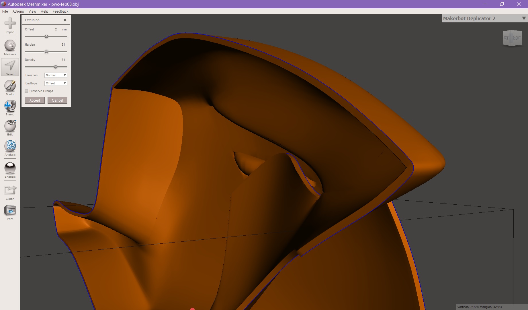 (Above) Program: Meshmixer (Below) Program: Cura