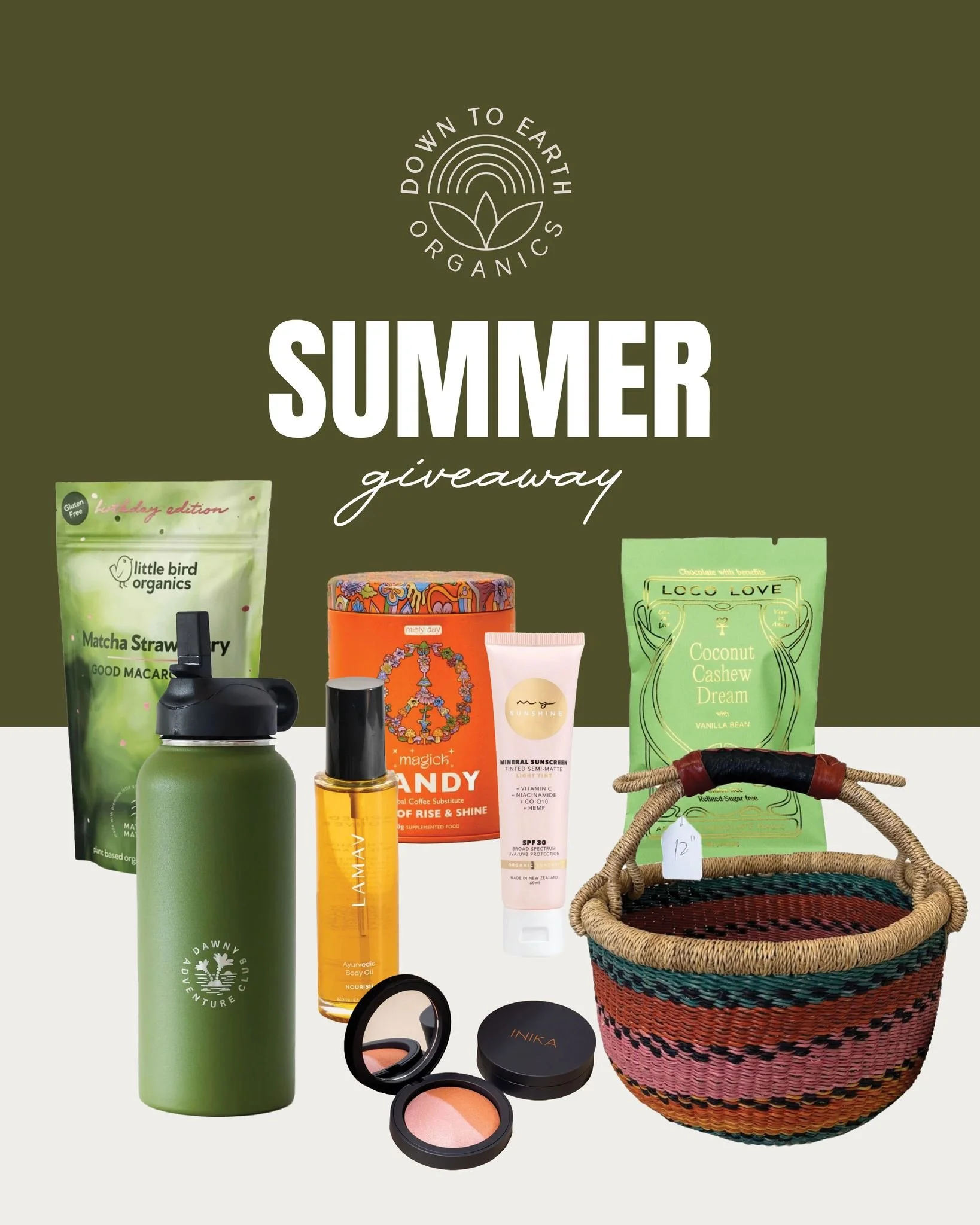 WIN the Down to Earth Summer Edit

Hot days, salty swims, late nights&hellip; summer is fun but it can take its toll.
Lucky for us the Down to Earth Organics crew of holistic health pros has our backs.
 
You can read their top 10 feel-good tips in th