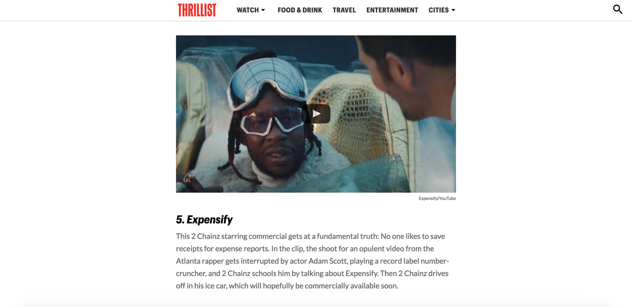 Thrillist | Kevin's Ice Car Lands Top 5 on "Best Super Bowl 53 Commercials" List