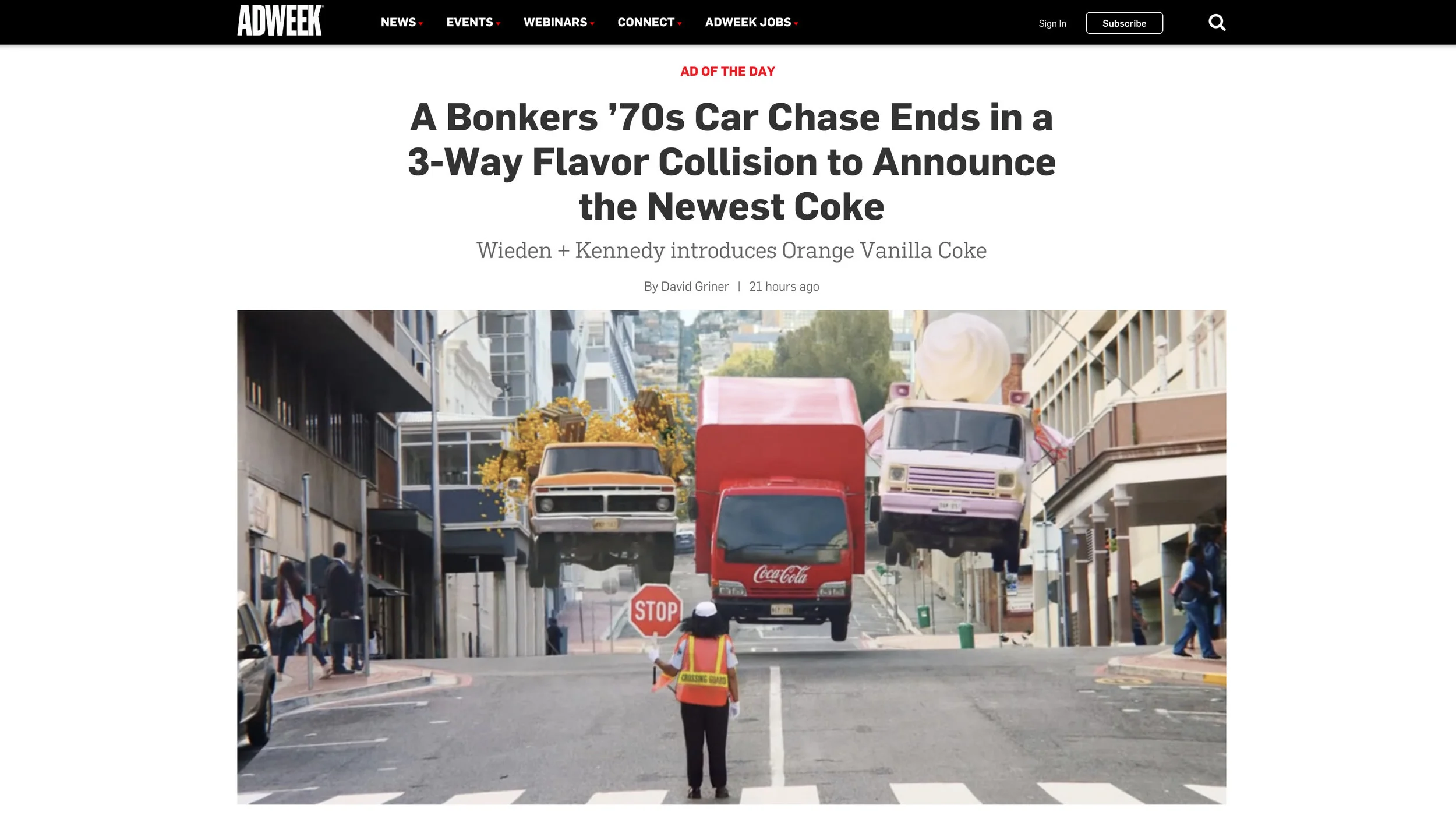 AdWeek | Orange Vanilla Coke makes Ad of the Day