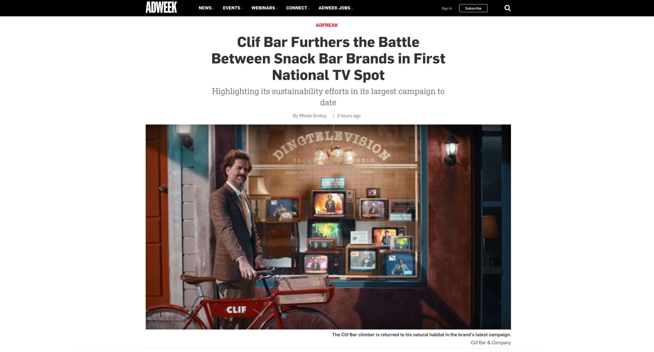 AdWeek | Craig Allen &amp; Kevin Team Up to Help Clif Bar Debut Their First National TV Campaign