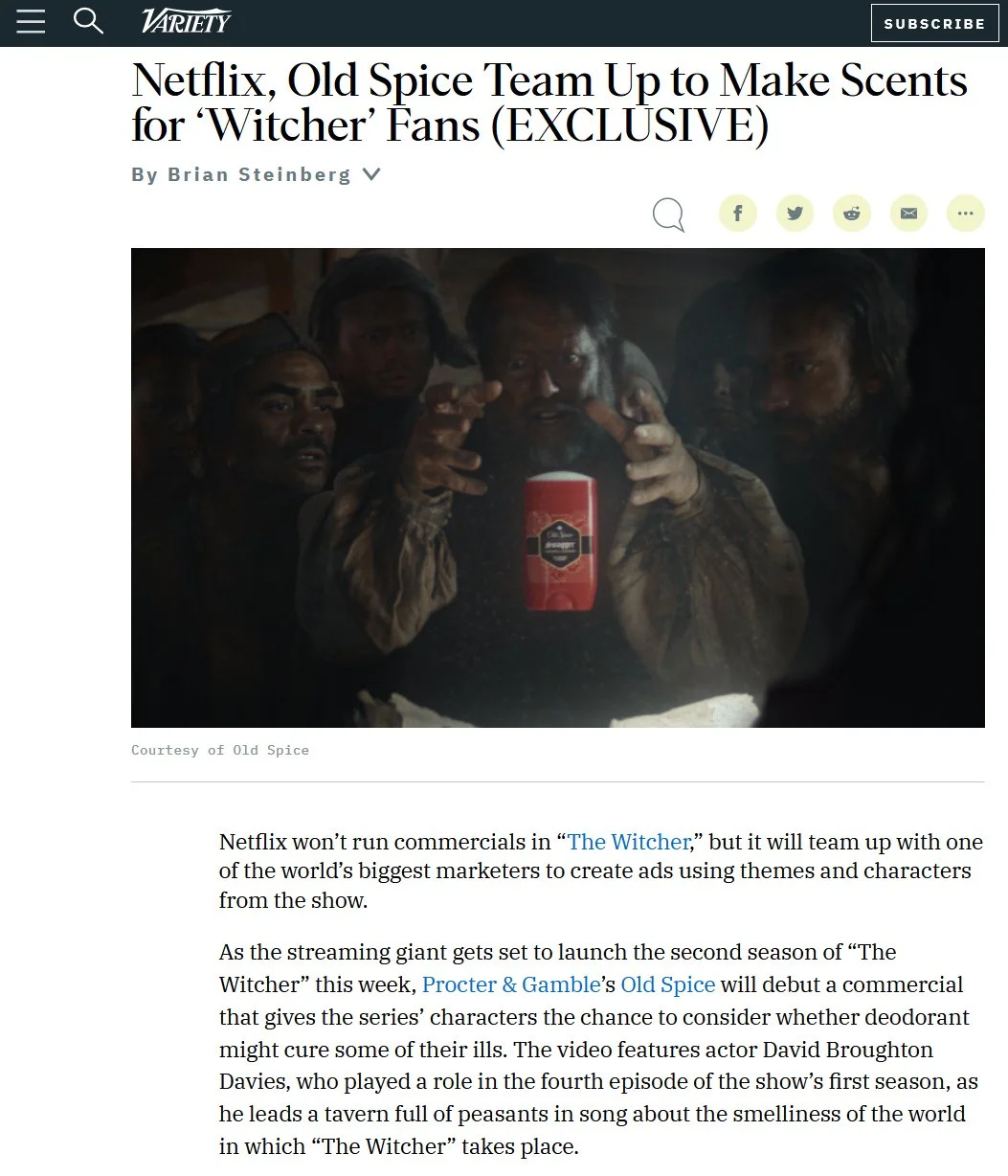 Variety I Kevin and Wieden+Kennedy create Old Spice / The Witcher crossover