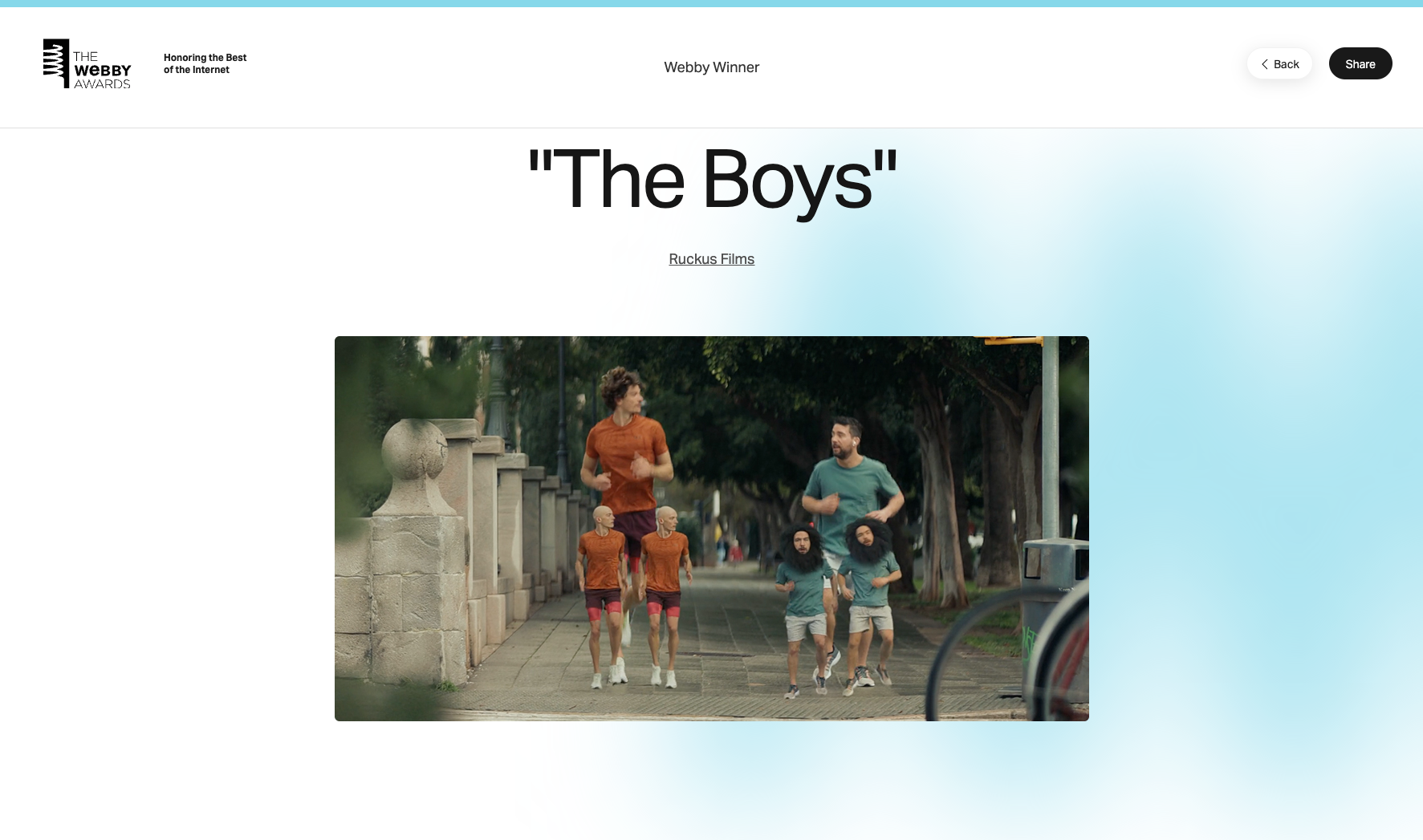 Webby Awards | KEVIN &amp; Ruckus Films win Shortform Ad Award