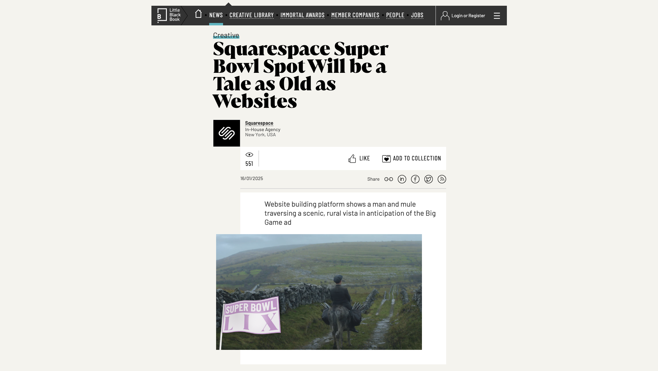 LBB Online | Kevin &amp; Squarespace Super Bowl Spot Will be a Tale as Old as Websites
