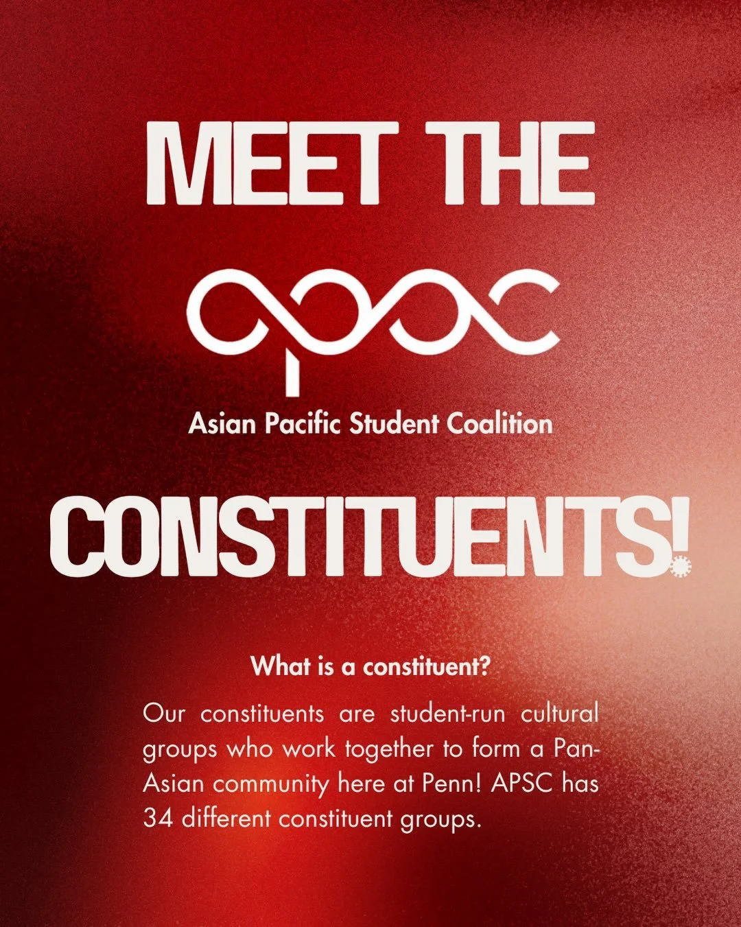 📢 Introducing our constituents! 

Curious about who is a part of APSC? Listed here are all 34 of our constituent groups! Check out their Instagram pages and look out for upcoming events to get involved!