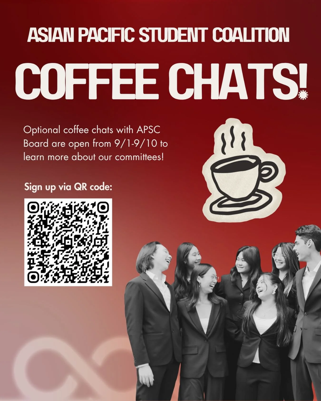 Interested in the APSC committees? Optional coffee chats with APSC Board Members are now live! Sign up via the QR code or the link in bio to talk with a board member about our committees and APSC&rsquo;s role in supporting Penn&rsquo;s API community.