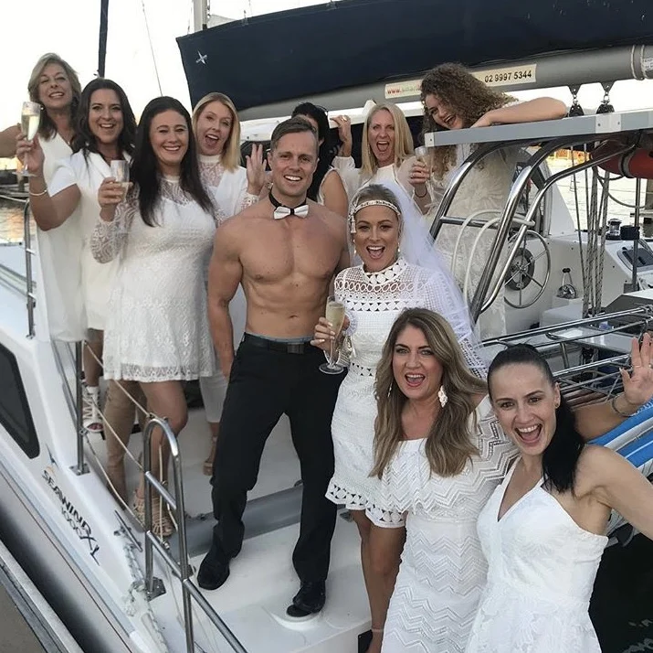 hens party shirtless bartender / topless waiter