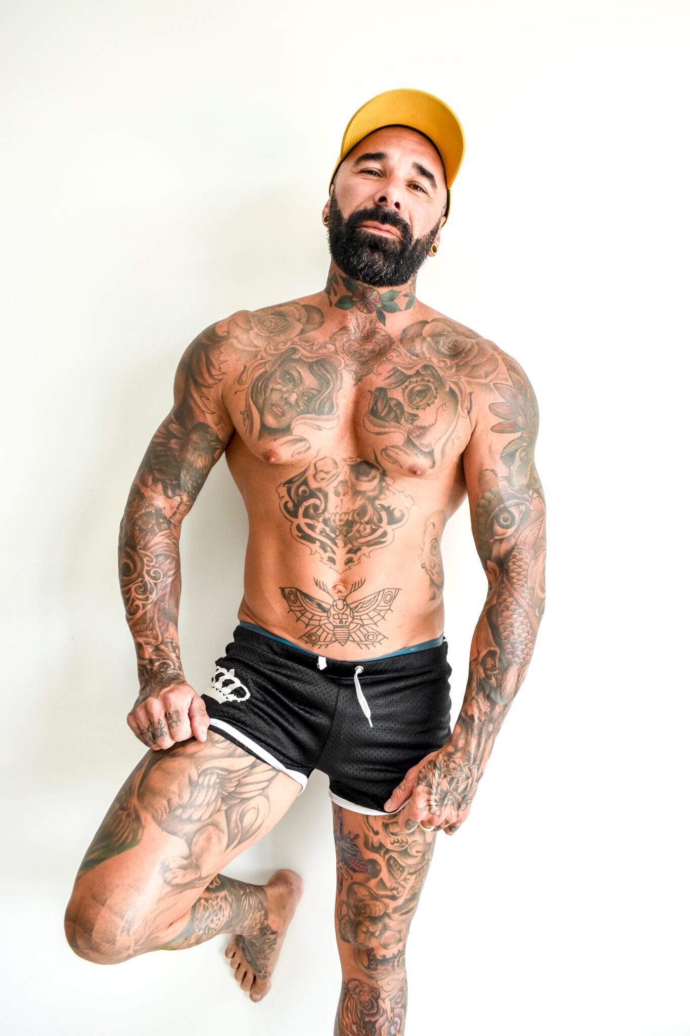 tattooed topless bartender for hens party hire