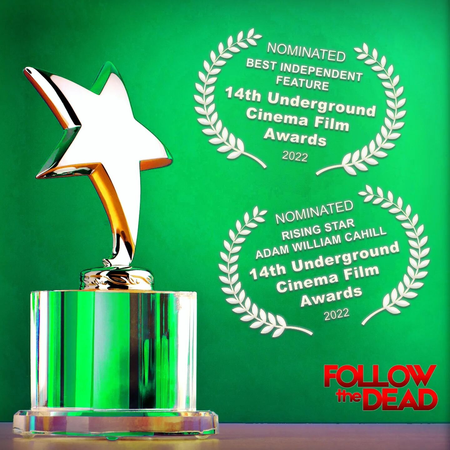 ✨ A NIGHT TO REMEMBER 🤵 

Now that we're back to base camp, we thought we'd do this the right way...

Once again, the Follow the Dead team are absolutely thrilled to have two nominations at the 14th Underground Cinema Film Awards. For those of us th