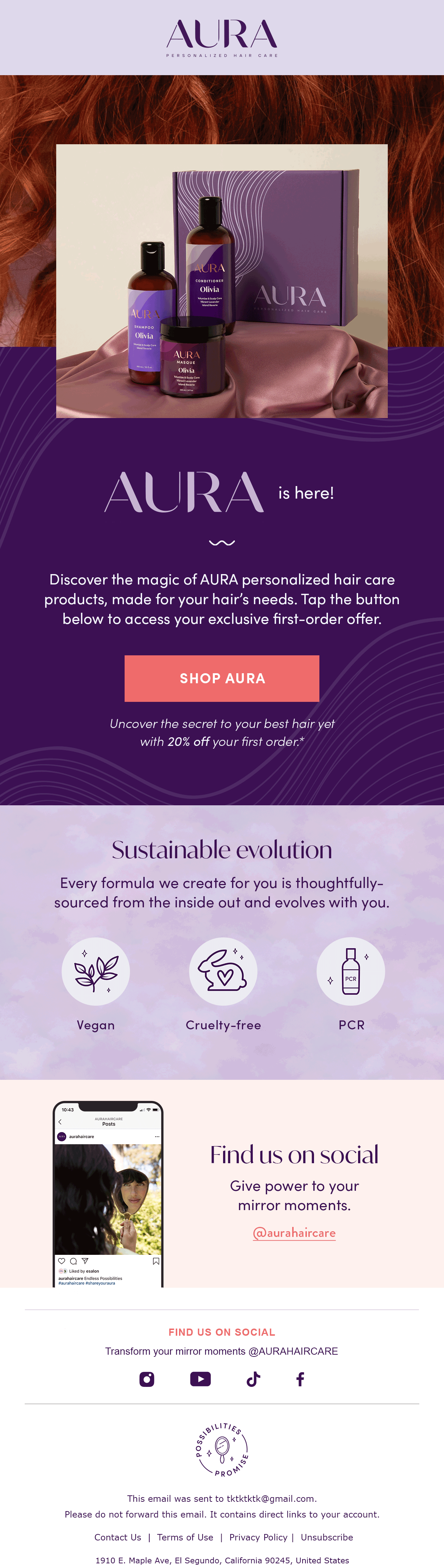 AURA Launch Email