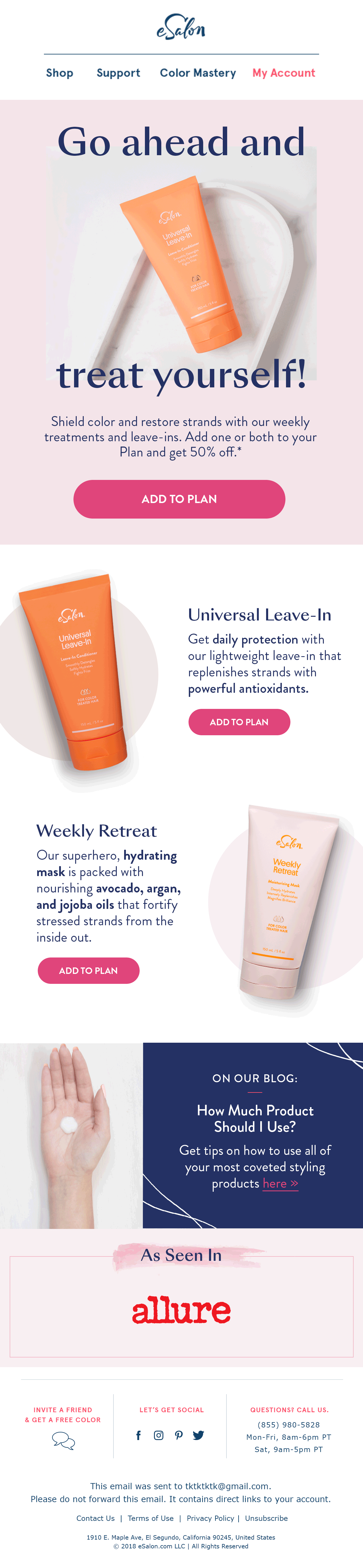 eSalon Weekly Retreat Promo Email