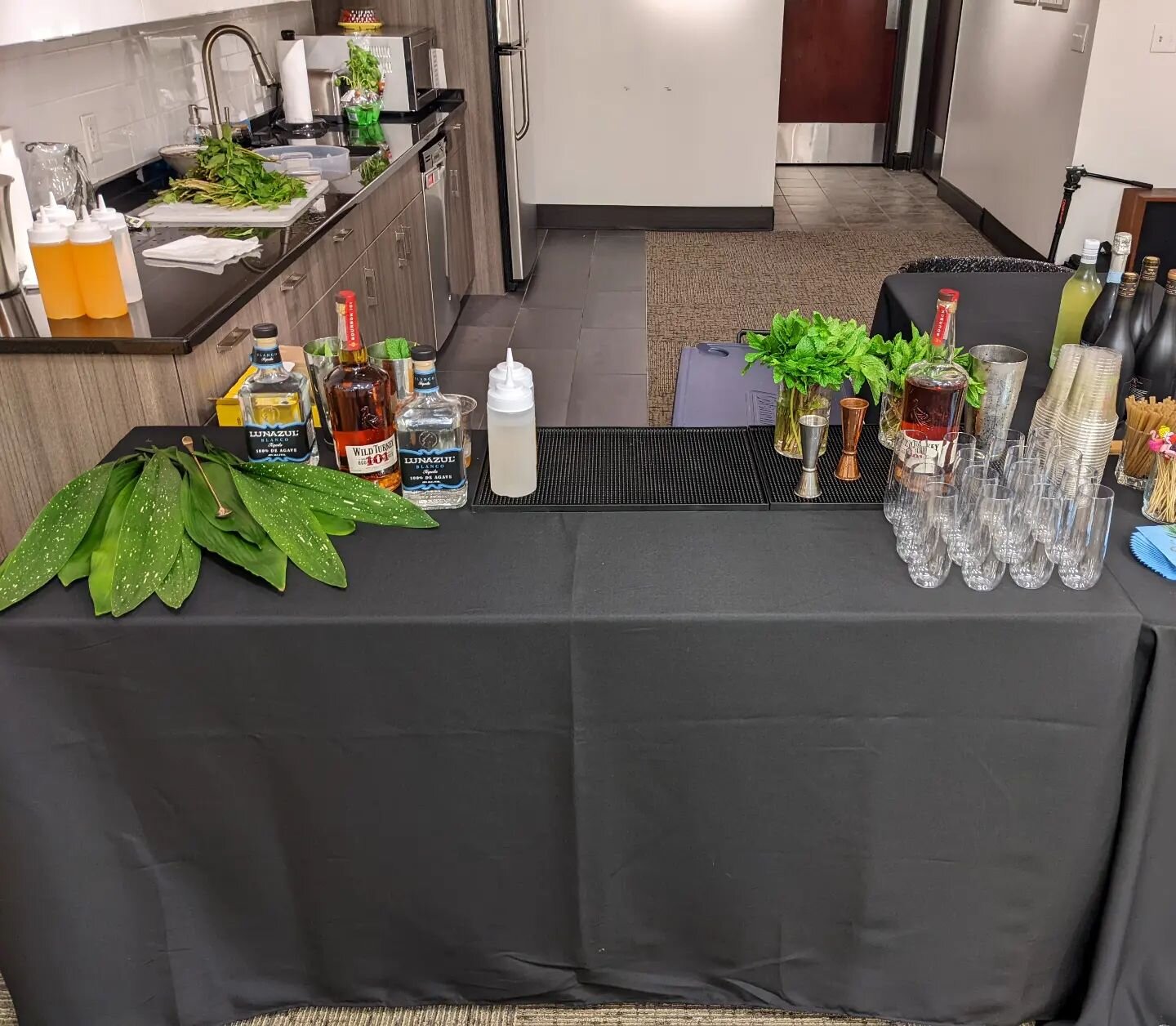 @wbmarketingco is officially the first client ever to both promise AND deliver &quot;ample workspace and a sink to yourself&quot;. I had a lovely time slinging #MandarinRanchWater and #mintjuleps for their staff and clients. I'm no expert, but I feel