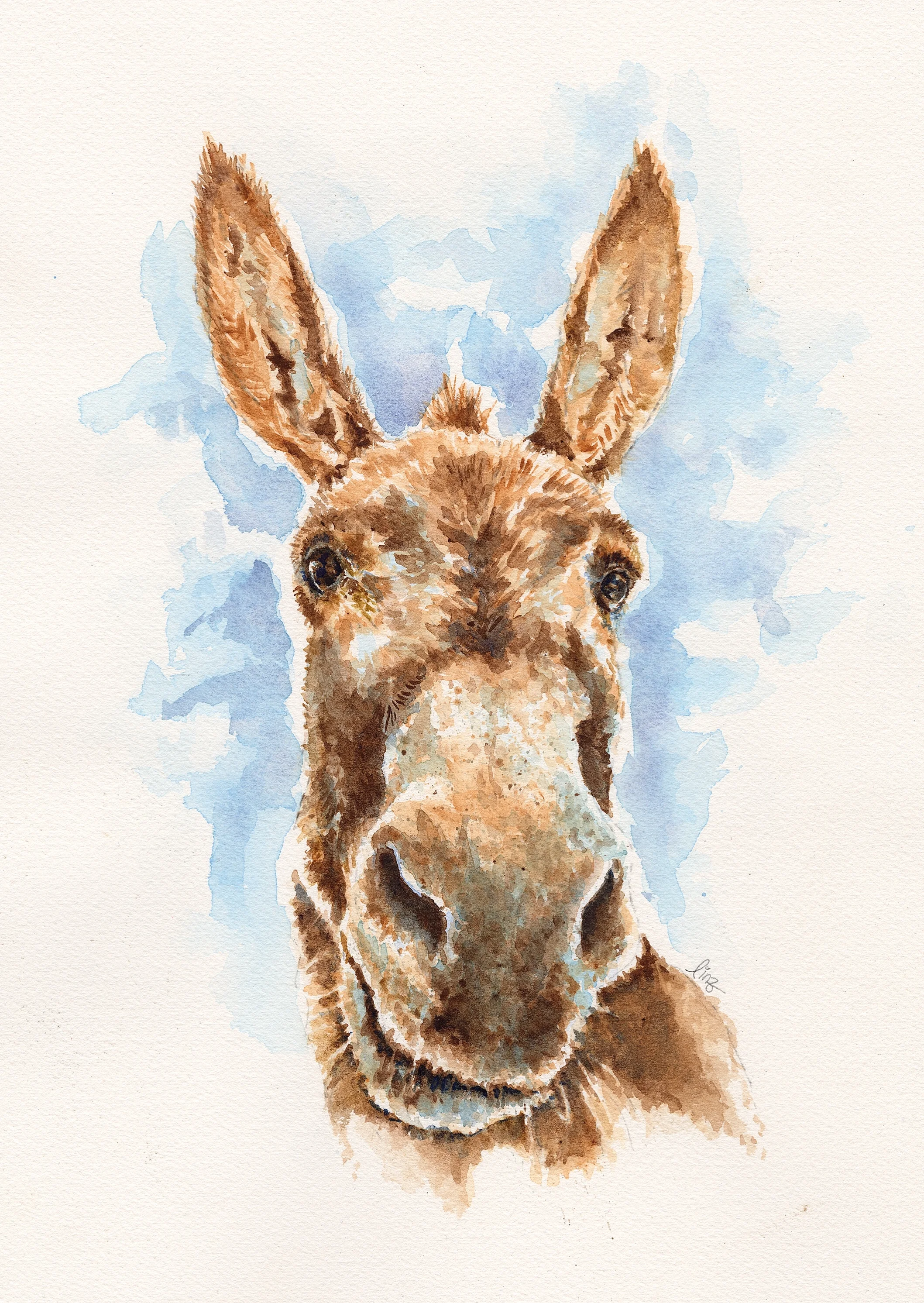 "Elliot" Watercolor
