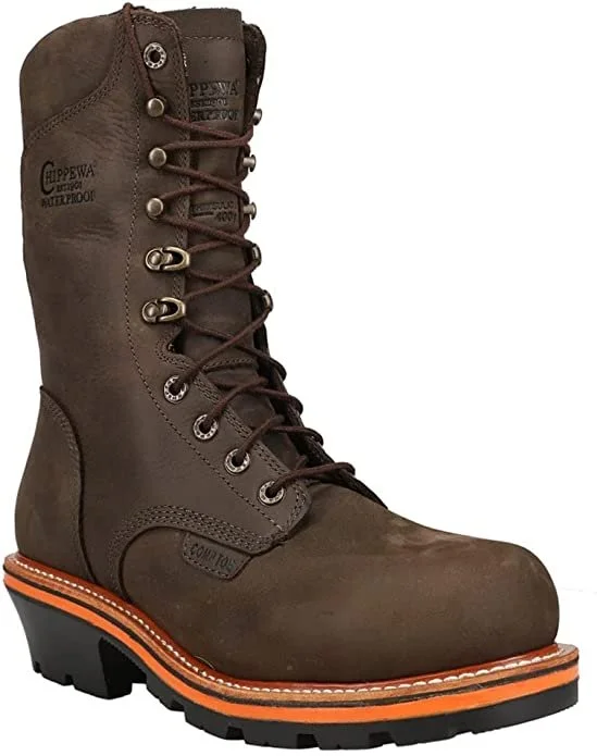 Chippewa Men's Thunderstruck 10" Waterproof Insulated Lace-Up Work Logger Boot - Th1031