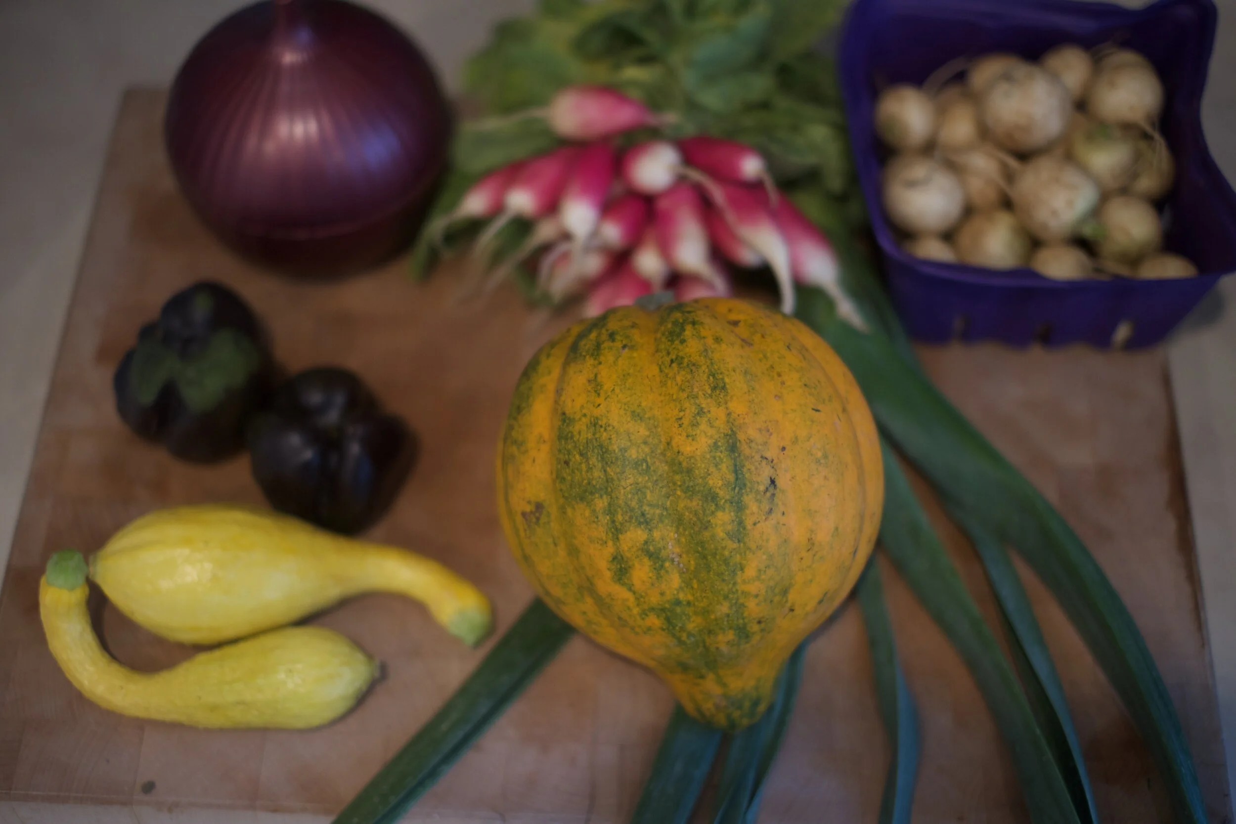 We have our staple veggies, but we also try to eat what’s in season. This gives us variety in our diet and allows the farmer’s land to maintain balance.