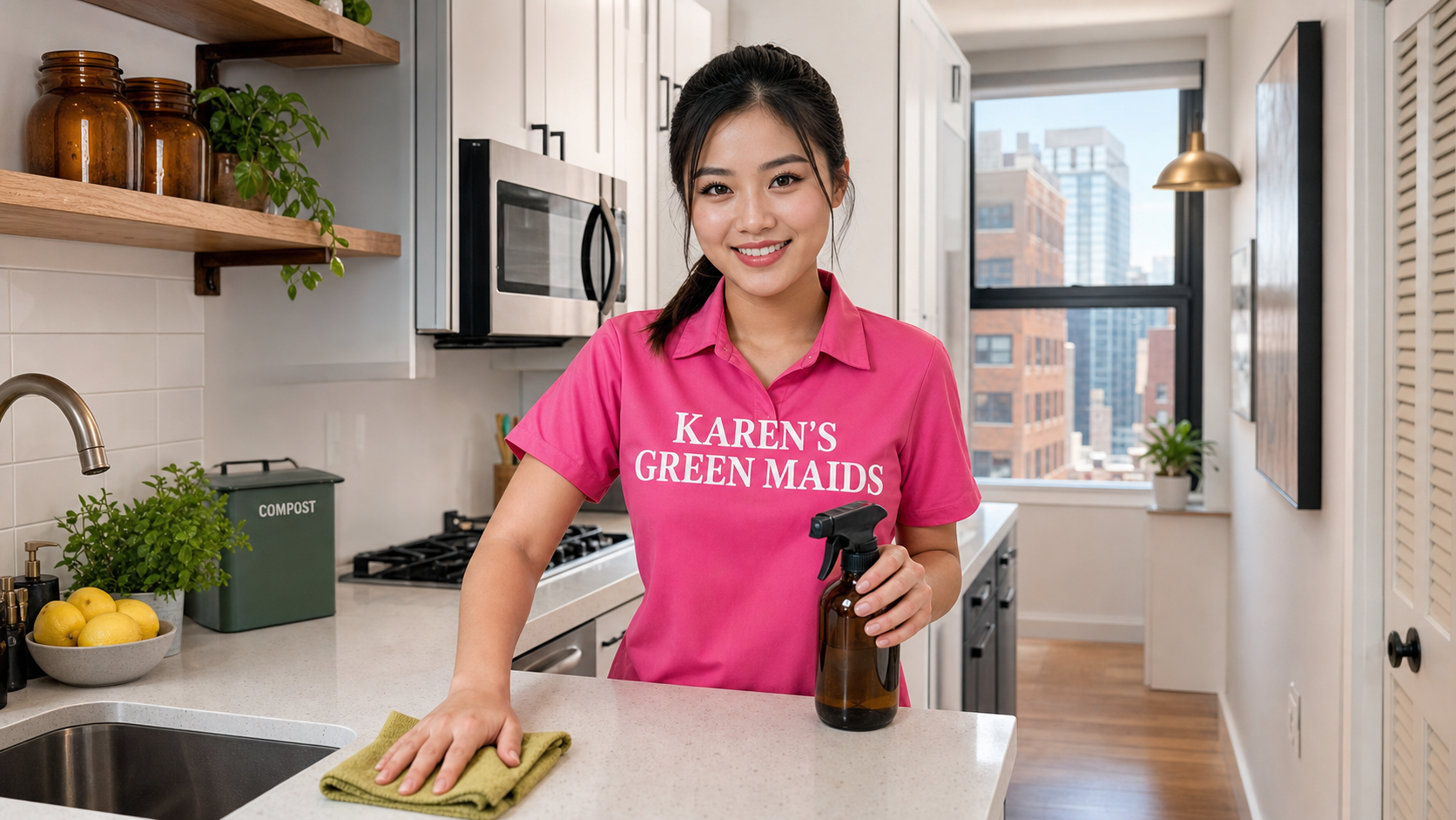 karens-green-maids-apartment-cleaning-asian-cleaner-wiping-galley-kitchenette-countertop-city-apartment.png