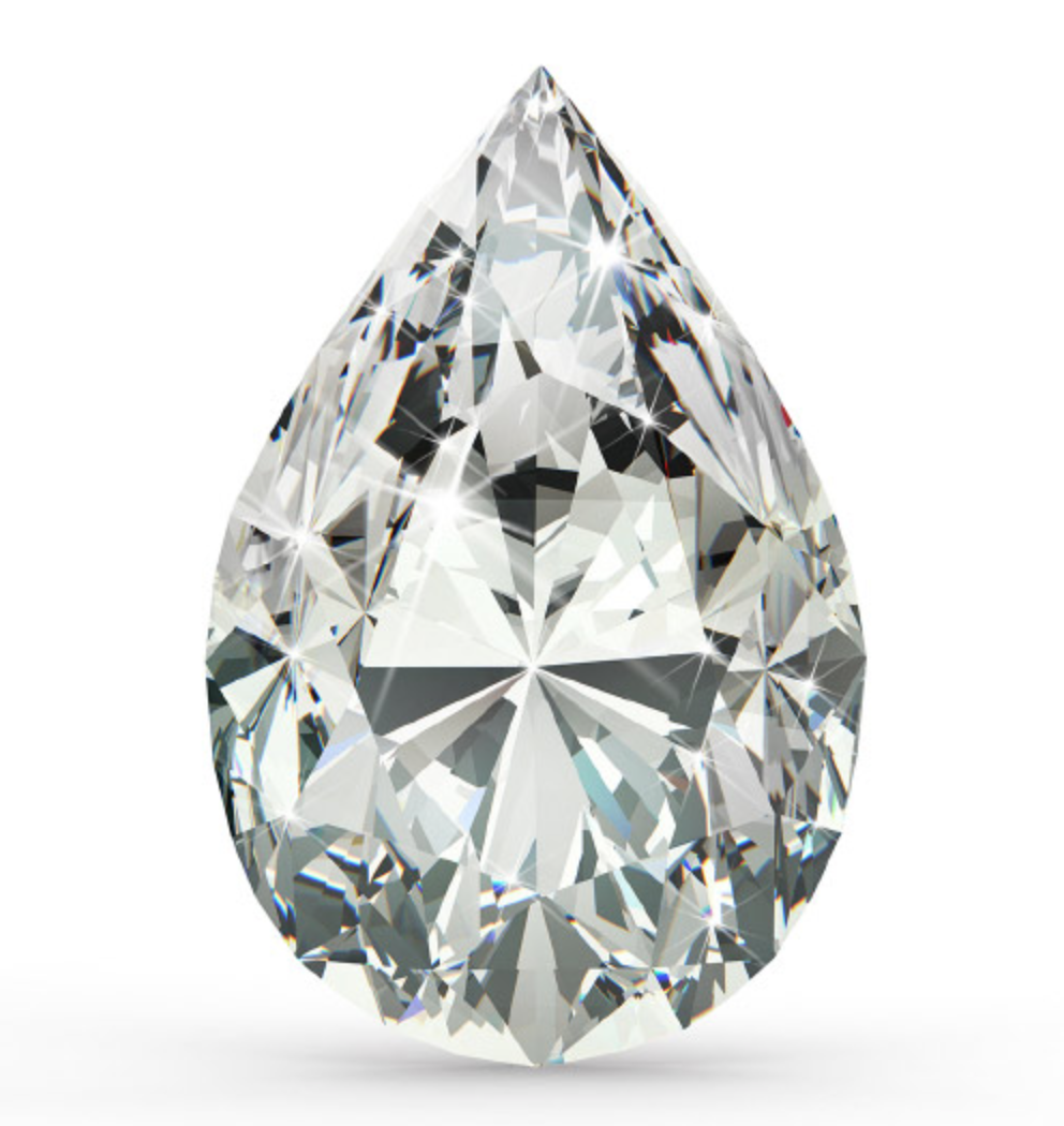 Pear Shape Another fancy shaped diamond, the Pear Shaped Diamond is unique in the sense that one half of it actually looks very similar to a round brilliant diamond. The other half is elongated. The longer part of the diamond shape gives the illusion of size just like the Oval we spoke about earlier. Looking for a classy, unique choice? Check out the Pear Shaped Diamond, for a look she’s sure to love. 