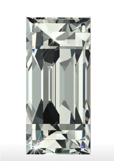 Baguette Cut The baguette cut. Named for the French word baguette, which means “long rod,” this cut became popular during the 1920′s, an era when the Art Deco movement encouraged geometric shape and symmetrical flow. Baguette cut diamonds tend to be small rectangular shaped diamonds commonly used as shoulder stones. They have very limited faceting and as a result are extremely clear stones